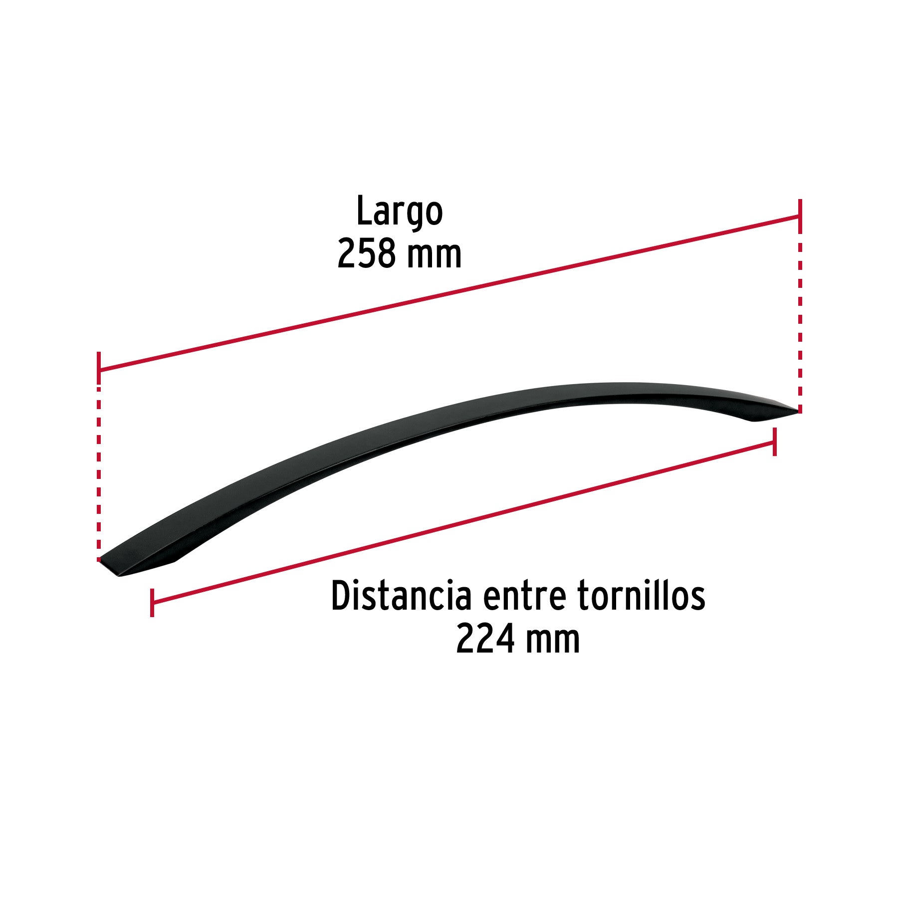 Jaladera de 224mm, línea Moderna, negro, HERMEX