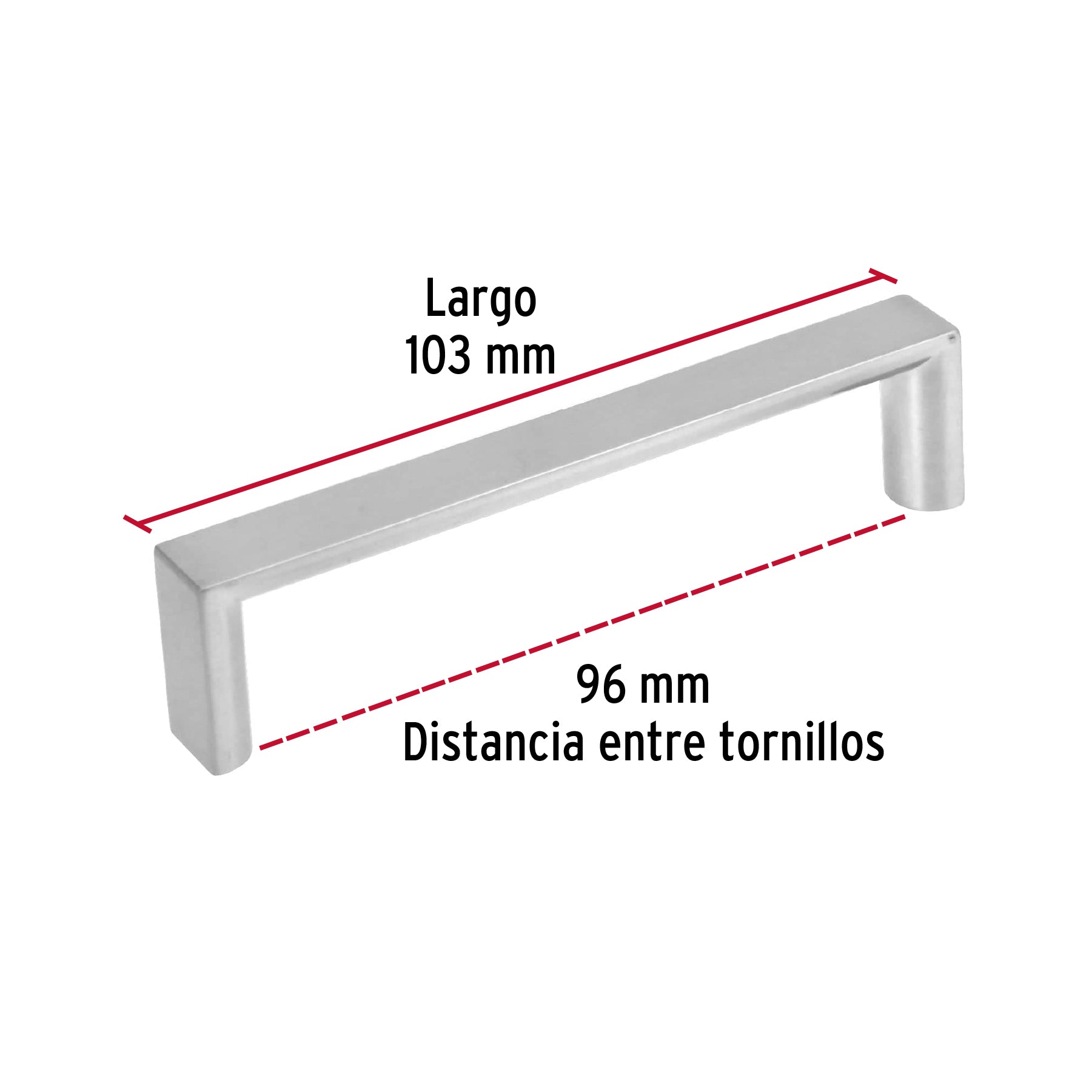 Jaladera de 96mm, línea Andamio, níquel, HERMEX