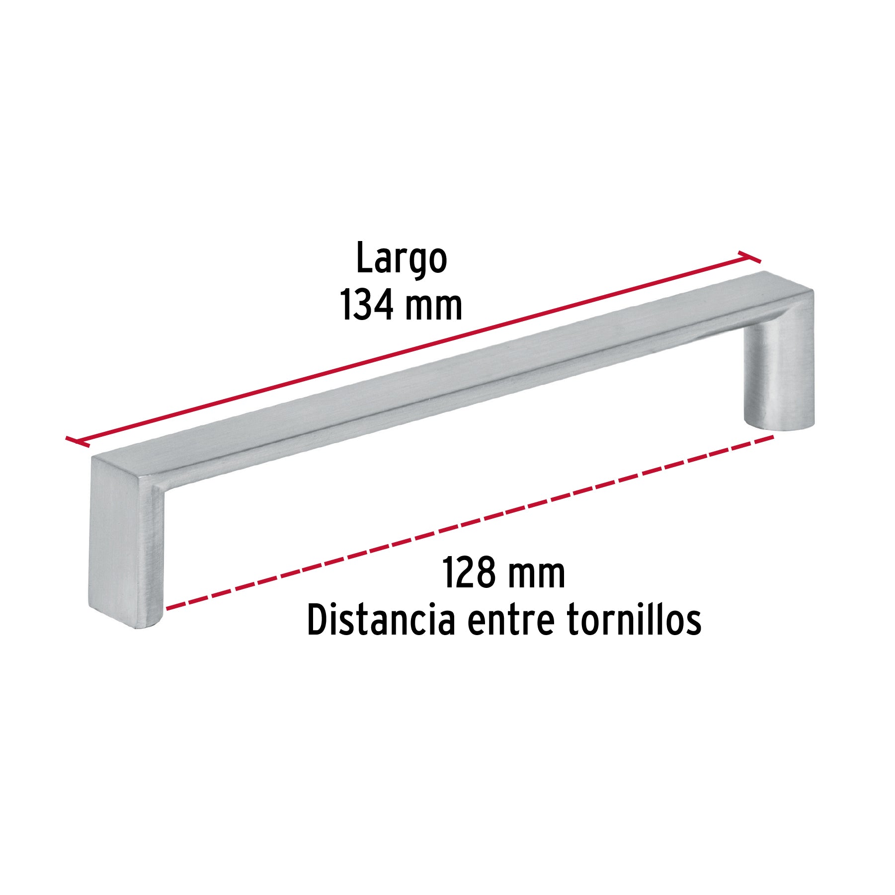 Jaladera de 128mm, línea Andamio, níquel, HERMEX