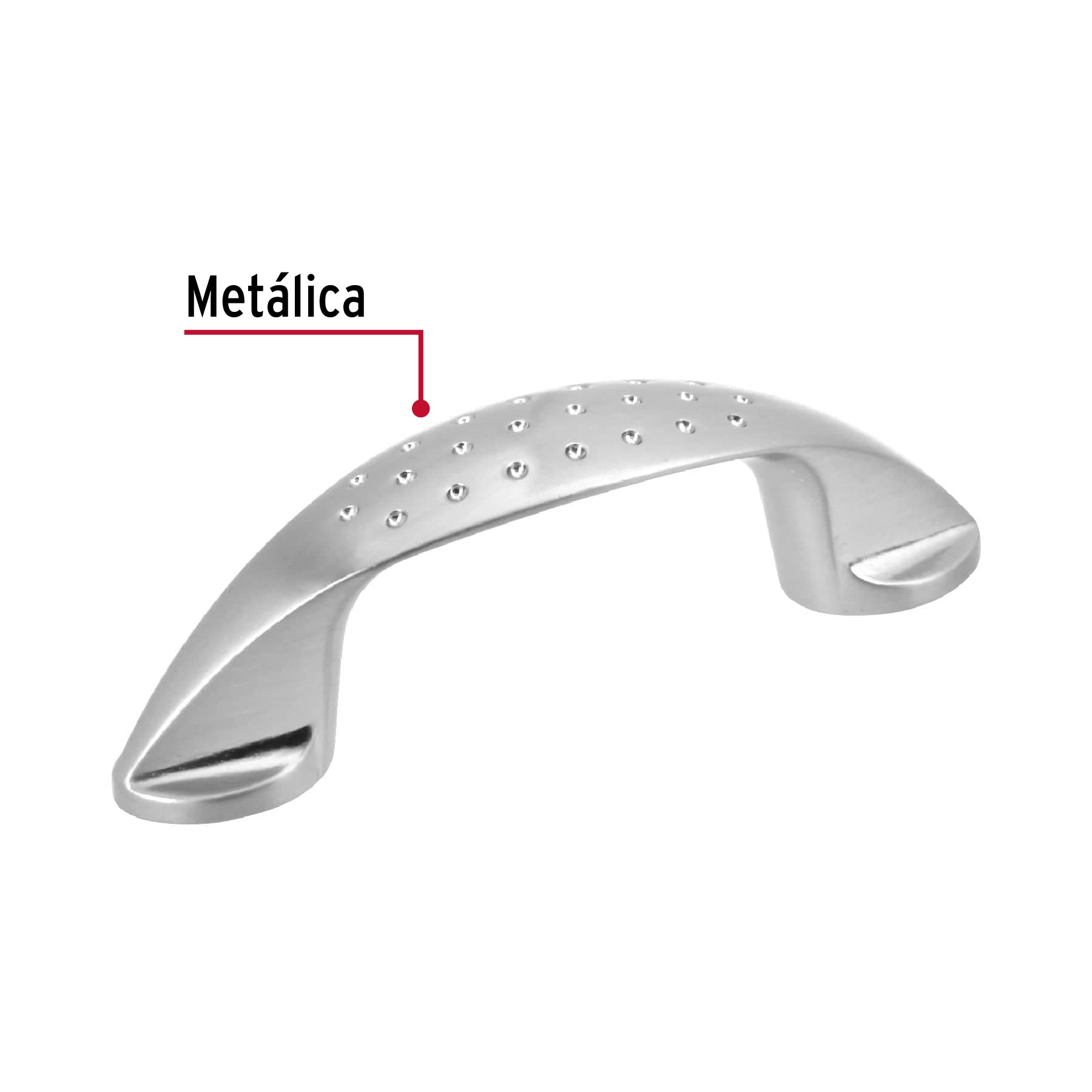 Jaladera de 64mm, línea Elipse, níquel, HERMEX