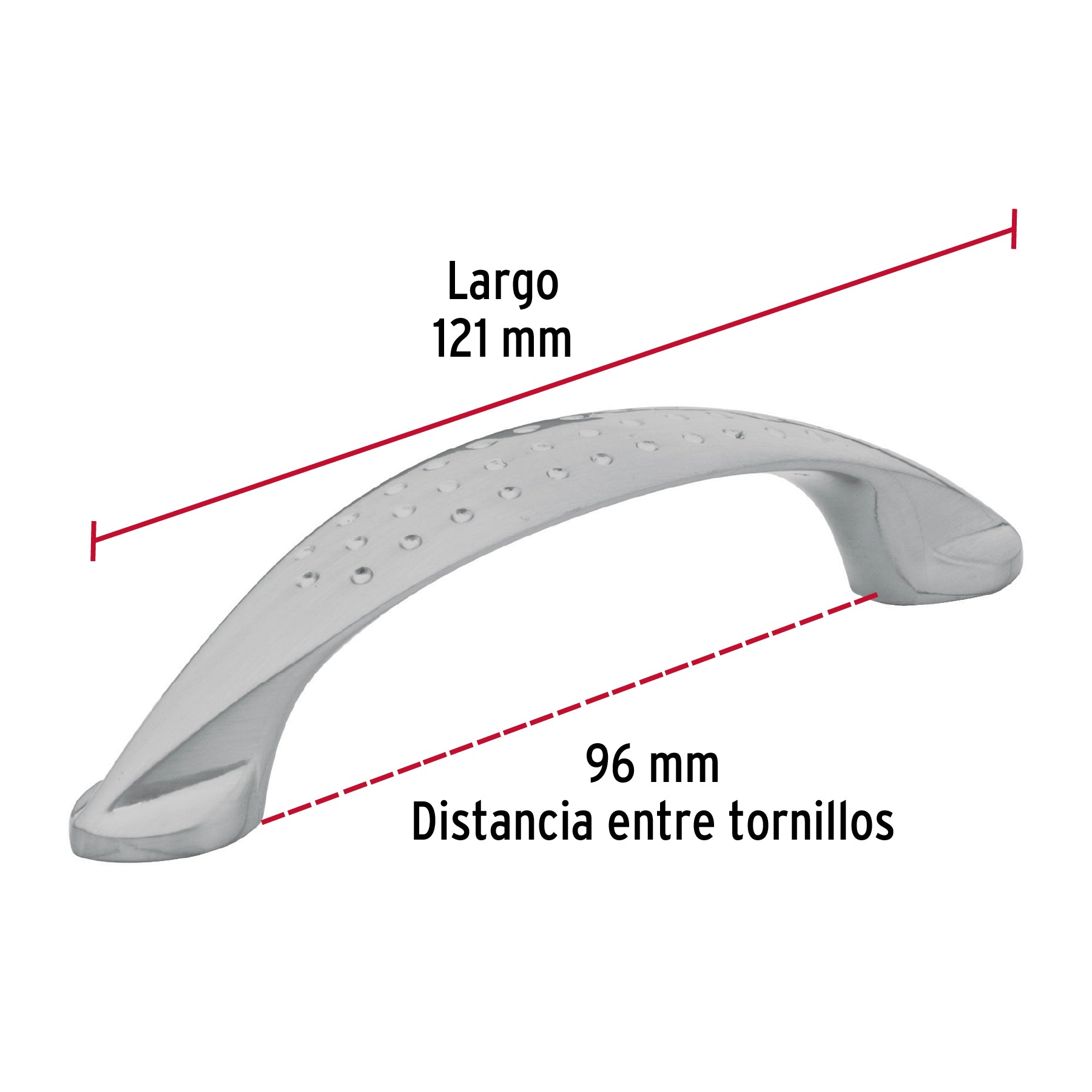 Jaladera de 96mm, línea Elipse, níquel, HERMEX