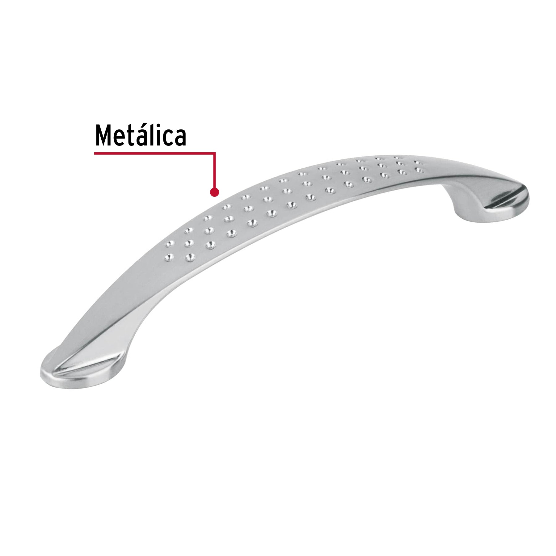 Jaladera de 128mm, línea Elipse, níquel, HERMEX