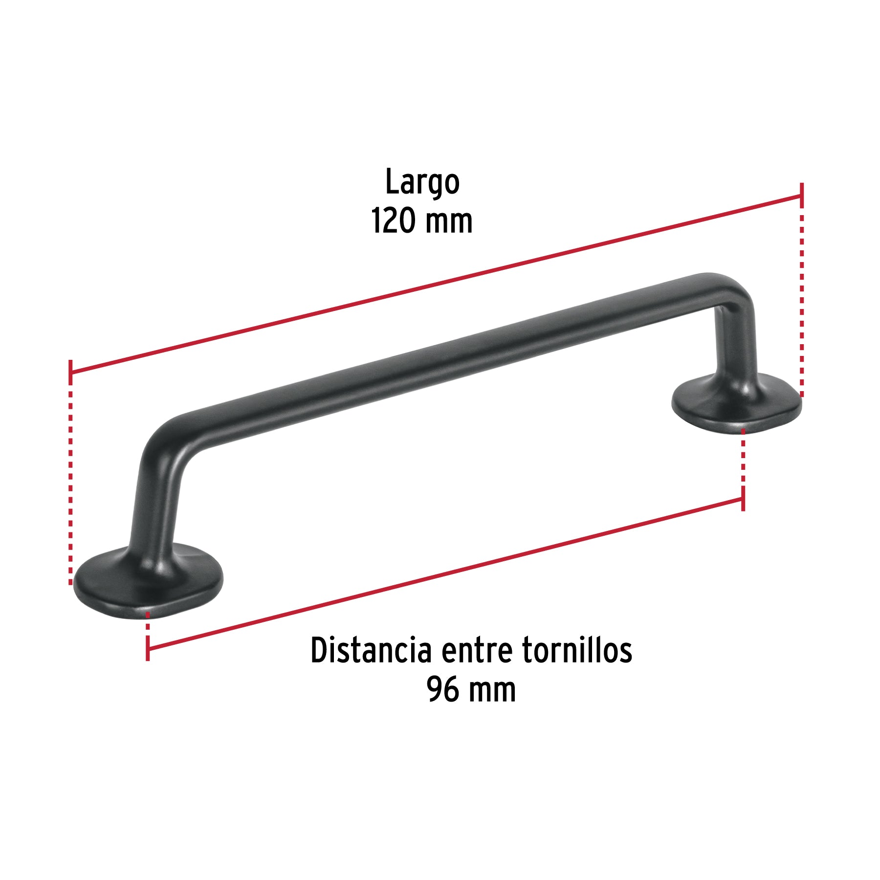 Jaladera de 96mm, línea Oviedo, negro, HERMEX