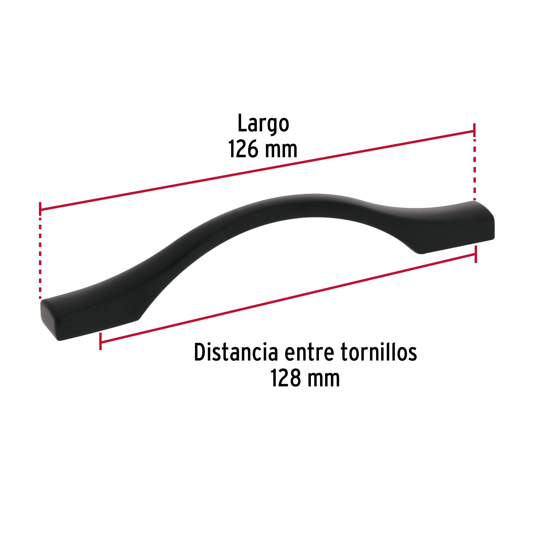 Jaladera de 96mm, línea Segovia, negro, HERMEX