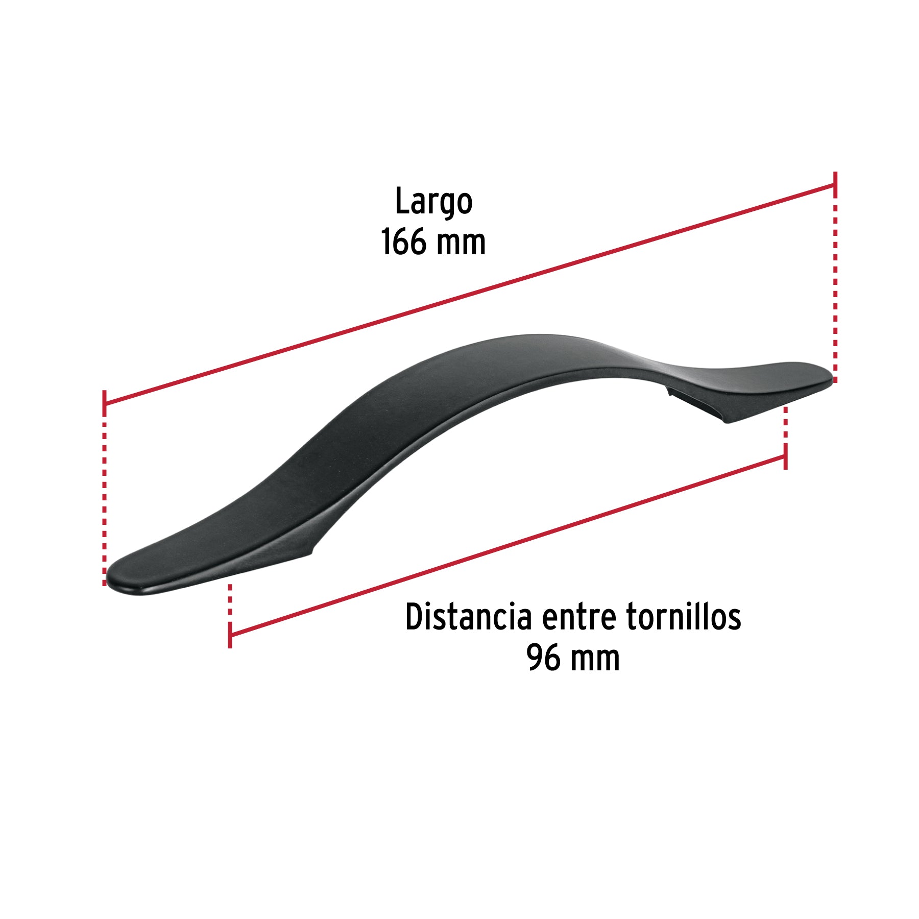 Jaladera de 96mm, línea Burgos, negro, HERMEX