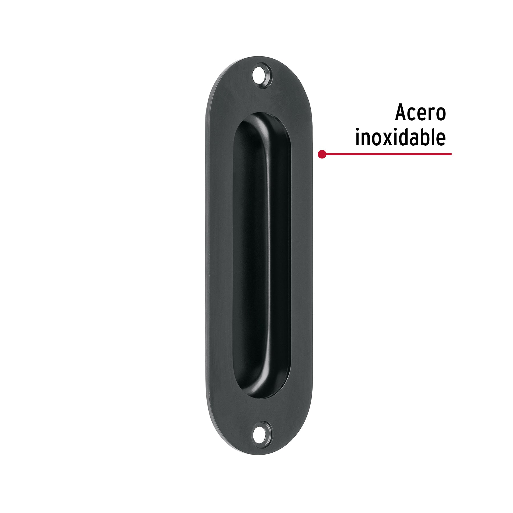 Jaladera de embutir ovalada acabado negro, HERMEX