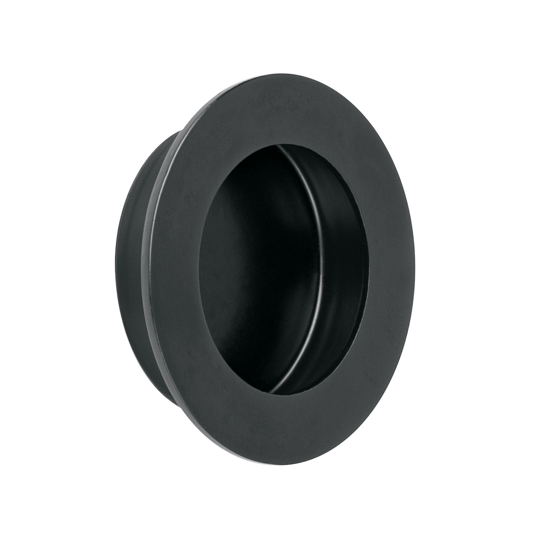 Jaladera de embutir circular No. 4 acabado negro