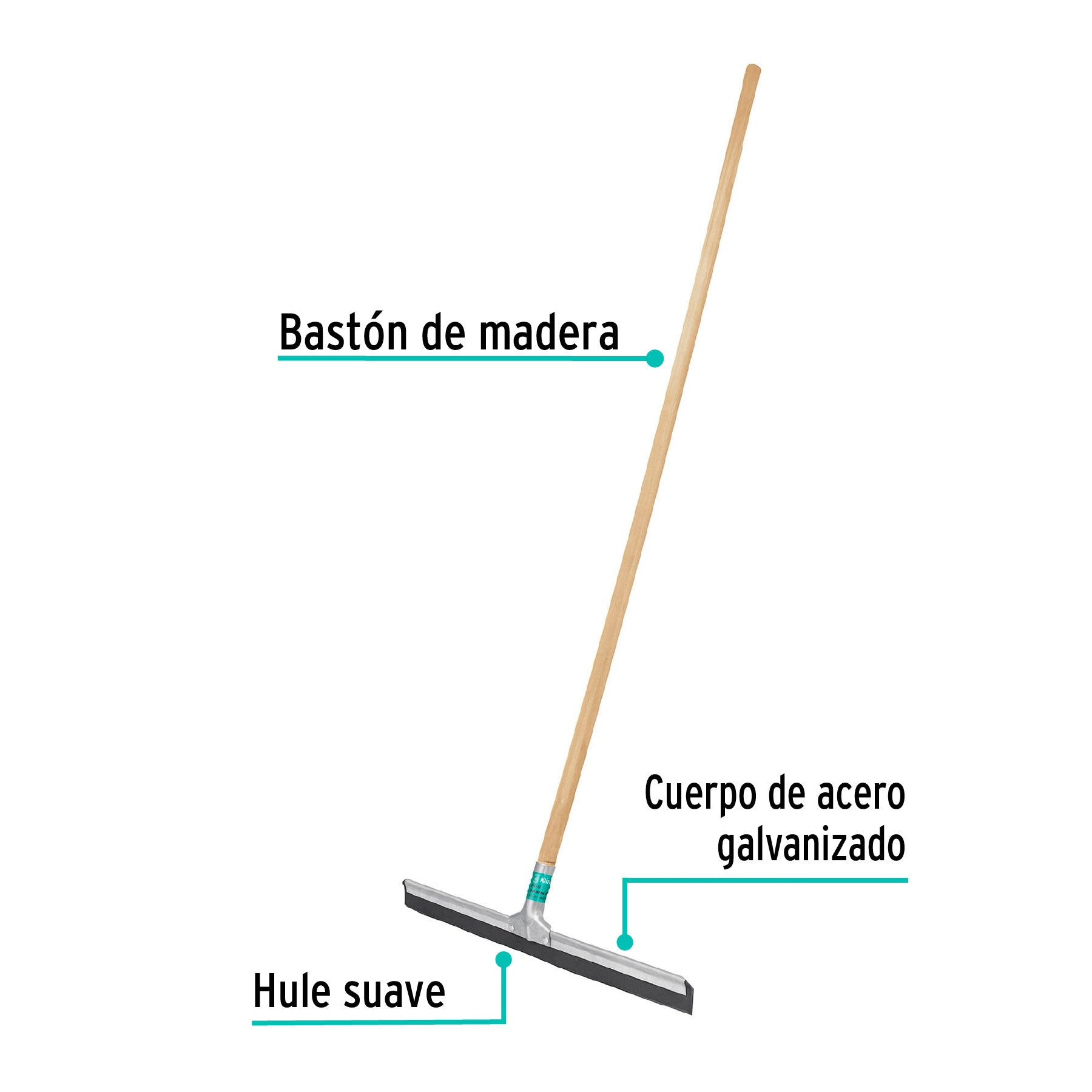 Jalador base acero galvanizado de 50cm, con bastón de madera