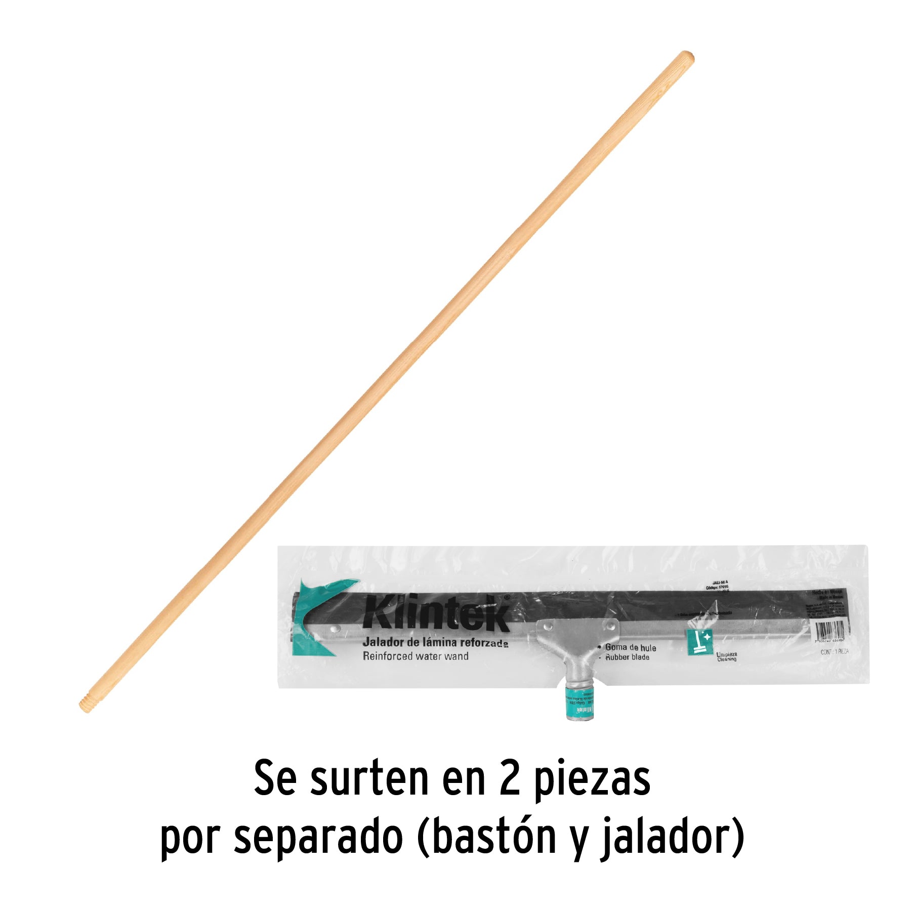 Jalador base acero galvanizado de 50cm, con bastón de madera