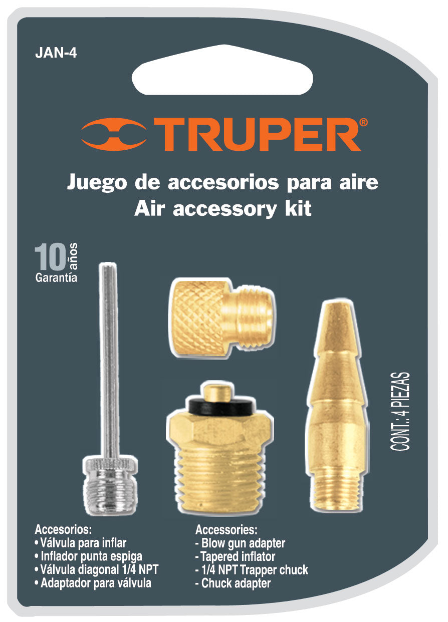 Juego de 2 válvulas, inflador y adaptador para compresor