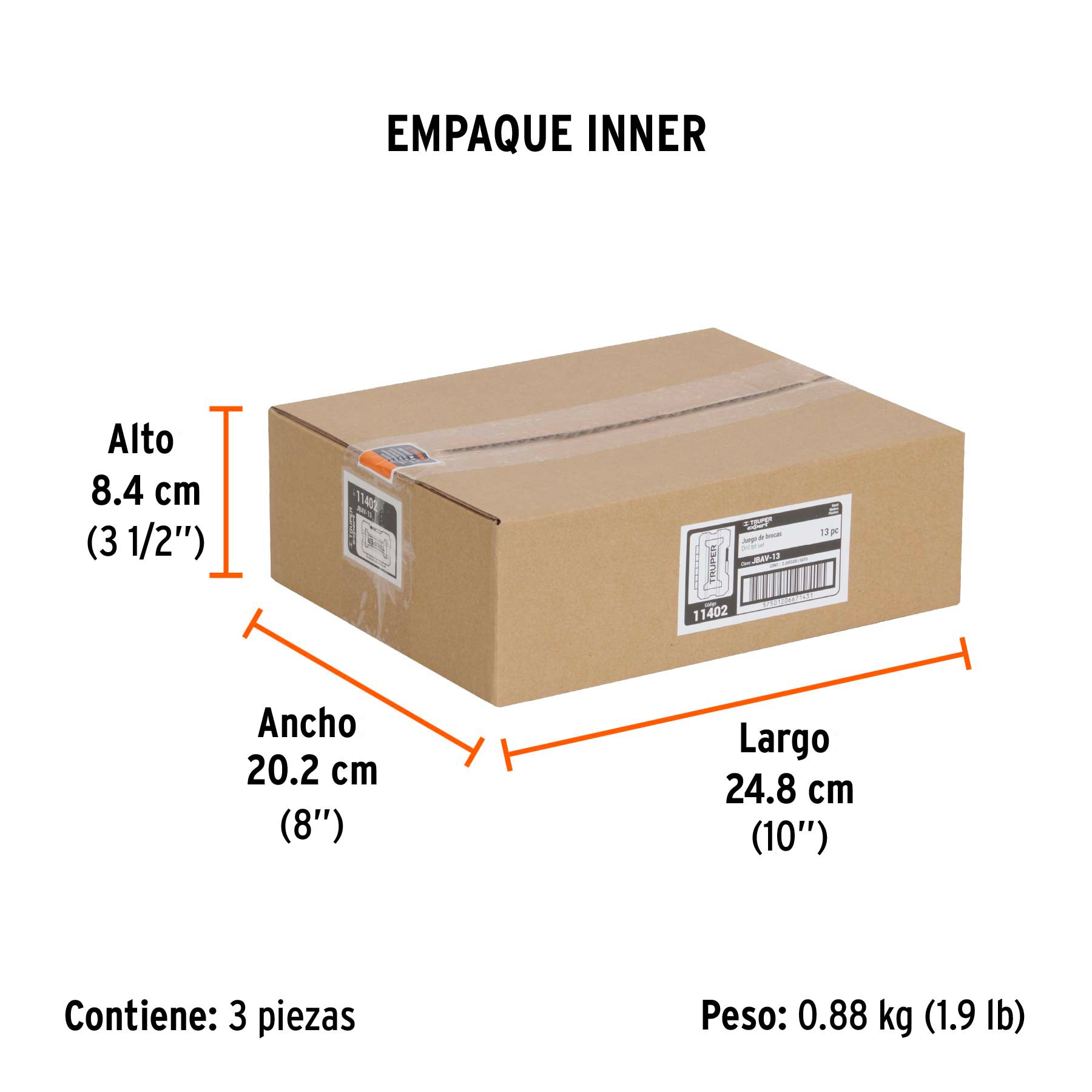 Juego de 13 brocas HSS para metal en estuche, TRUPER EXPERT - Empaque
