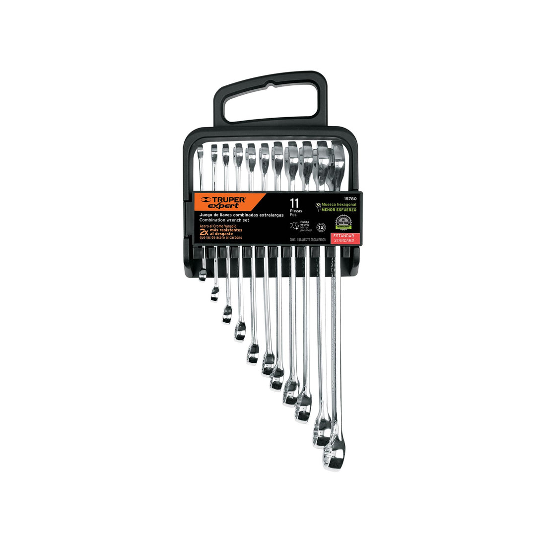 Juego de 11 llaves combinadas extralargas pulidas std,EXPERT