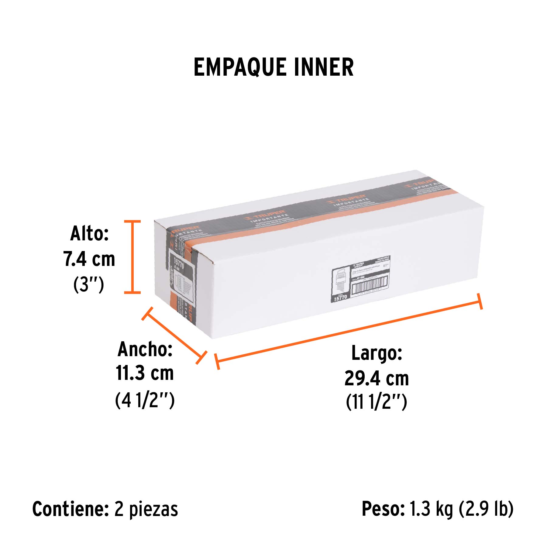 Juego de 6 llaves combinadas extralargas pulidas mm, EXPERT - Empaque