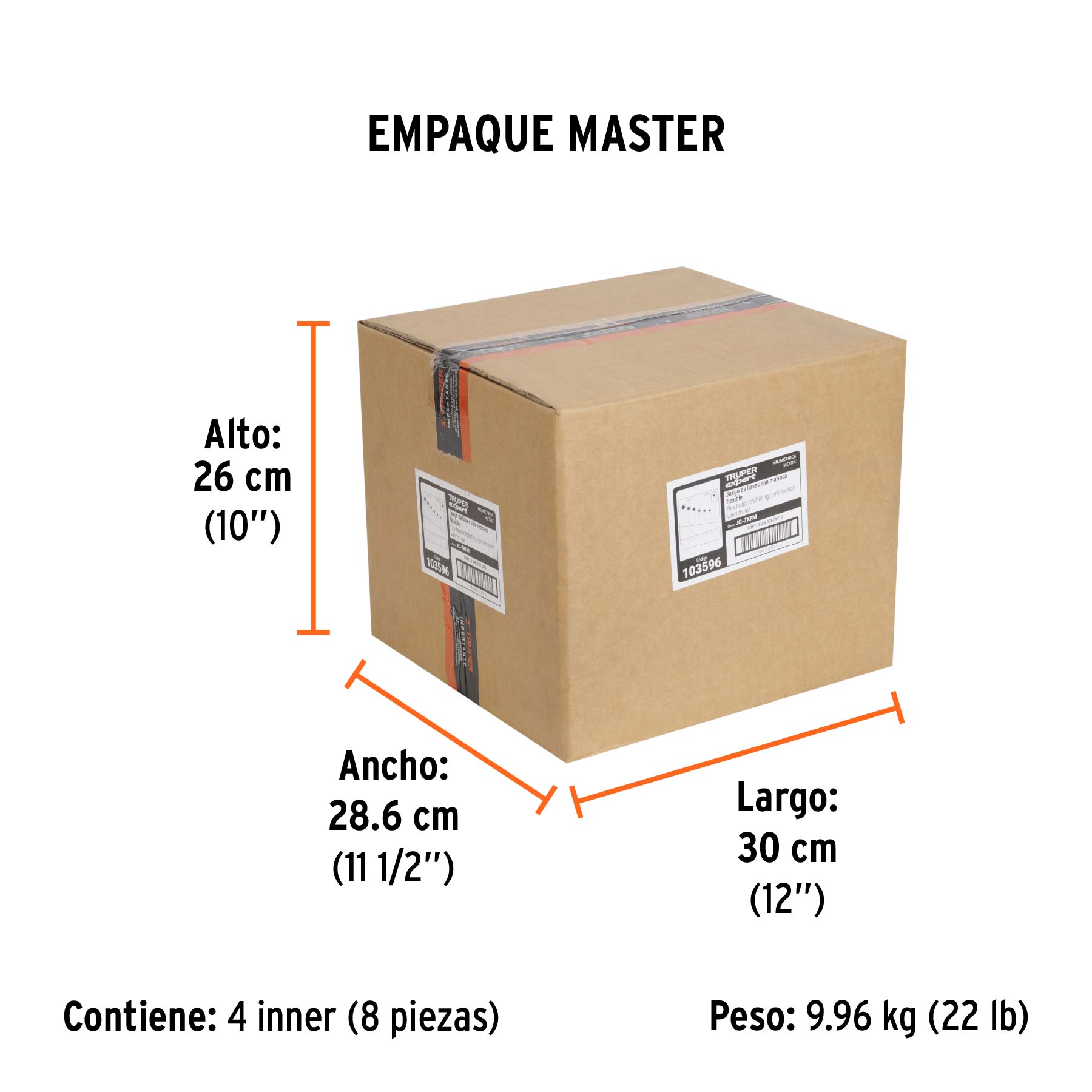 Juego de 7 llaves combinadas mm con matraca flexible - Empaque