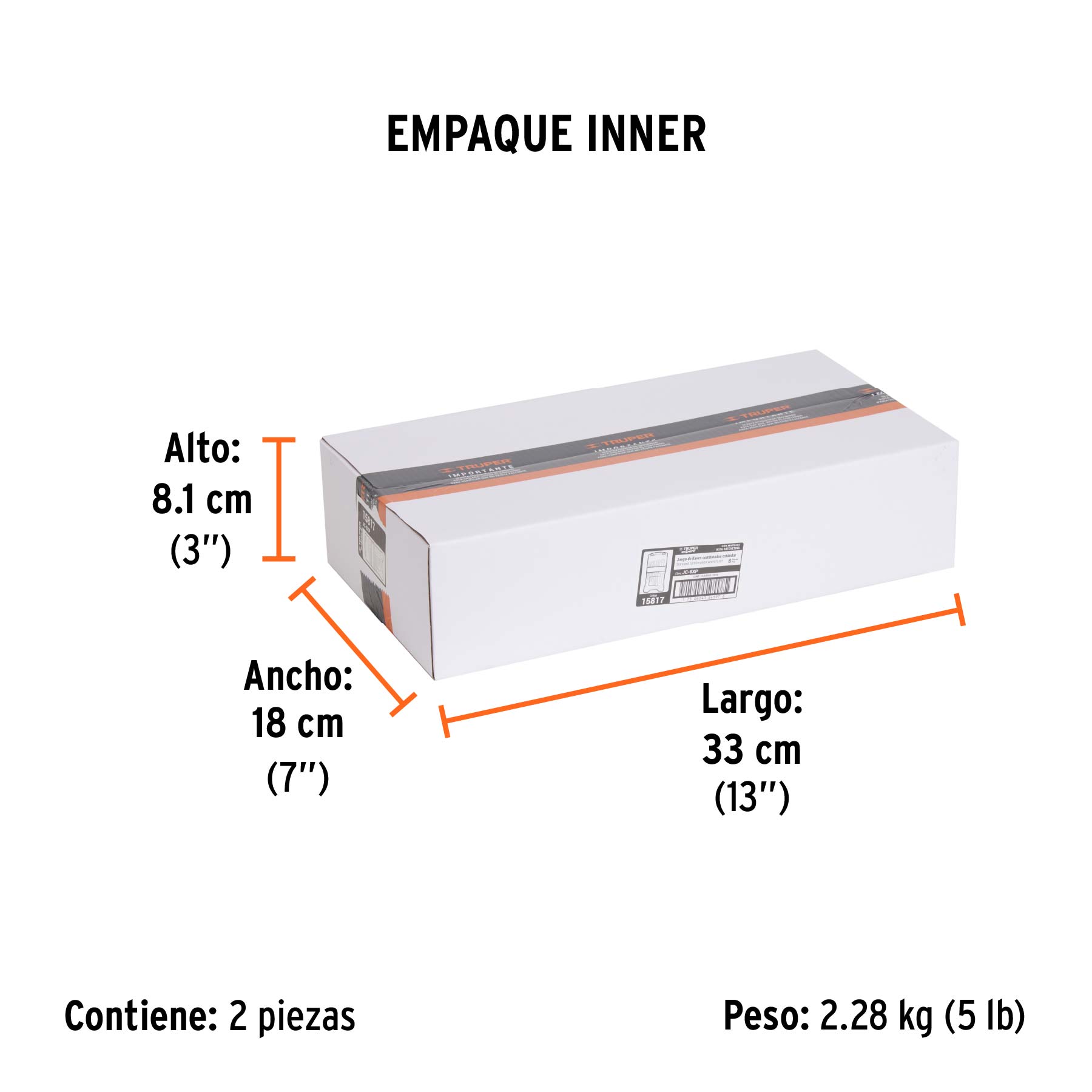 Juego de 8 llaves combinadas std pulidas con matraca, EXPERT - Empaque