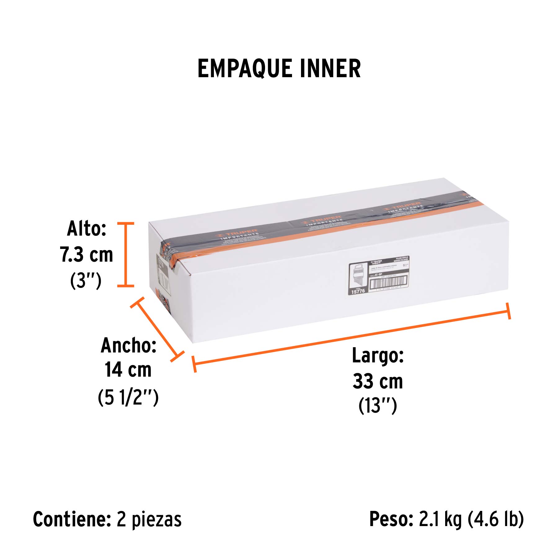 Juego de 9 llaves combinadas extralargas pulidas std, EXPERT - Empaque