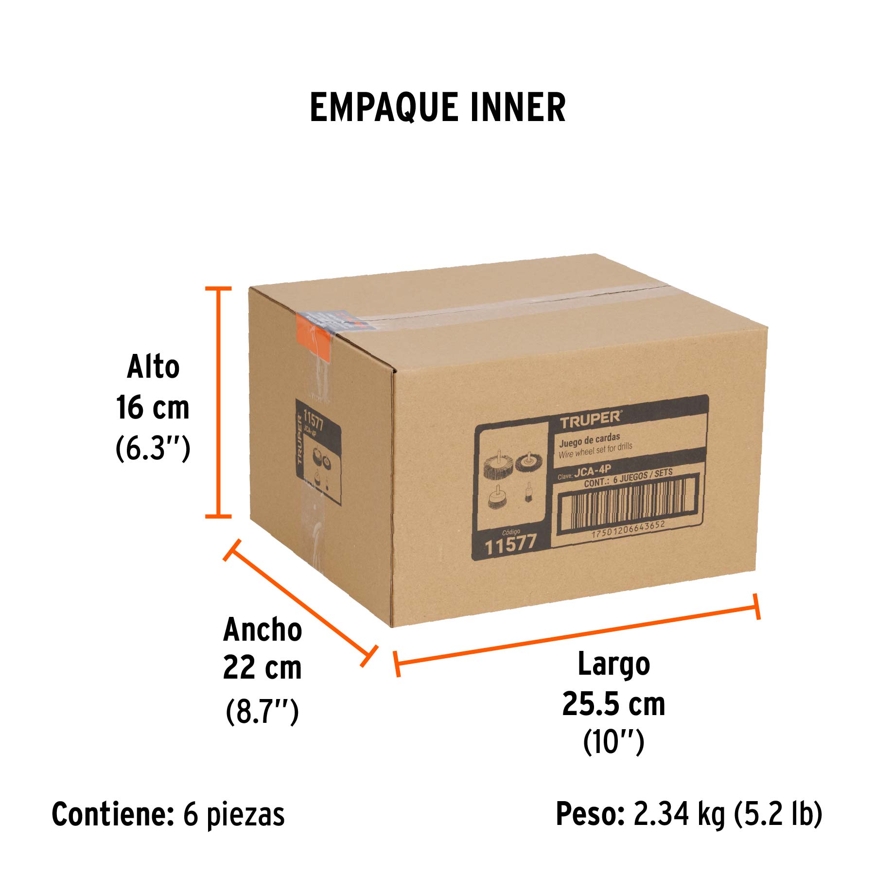 Juego de 4 cardas para taladro, TRUPER - Empaque