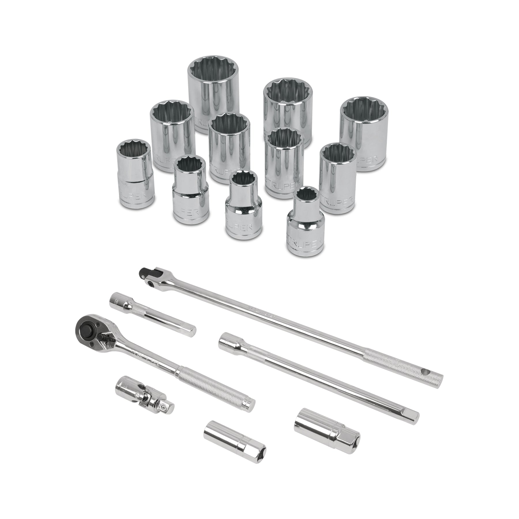 Juego de 18 herramientas cuadro 1/2" std para mecánico