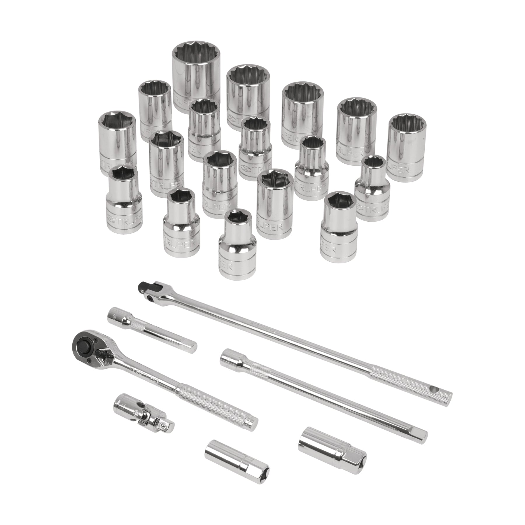 Juego de 25 herramientas cuadro 1/2" std y mm para mecánico