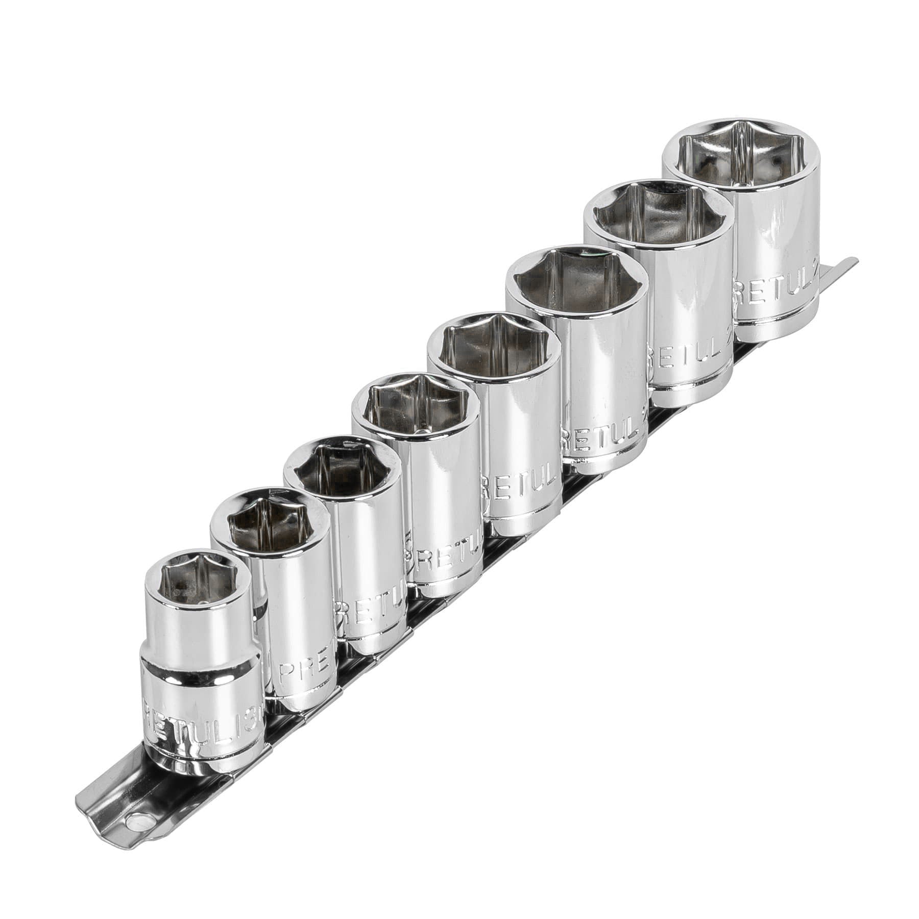 Juego de 8 dados cuadro 1/2" mm, PRETUL