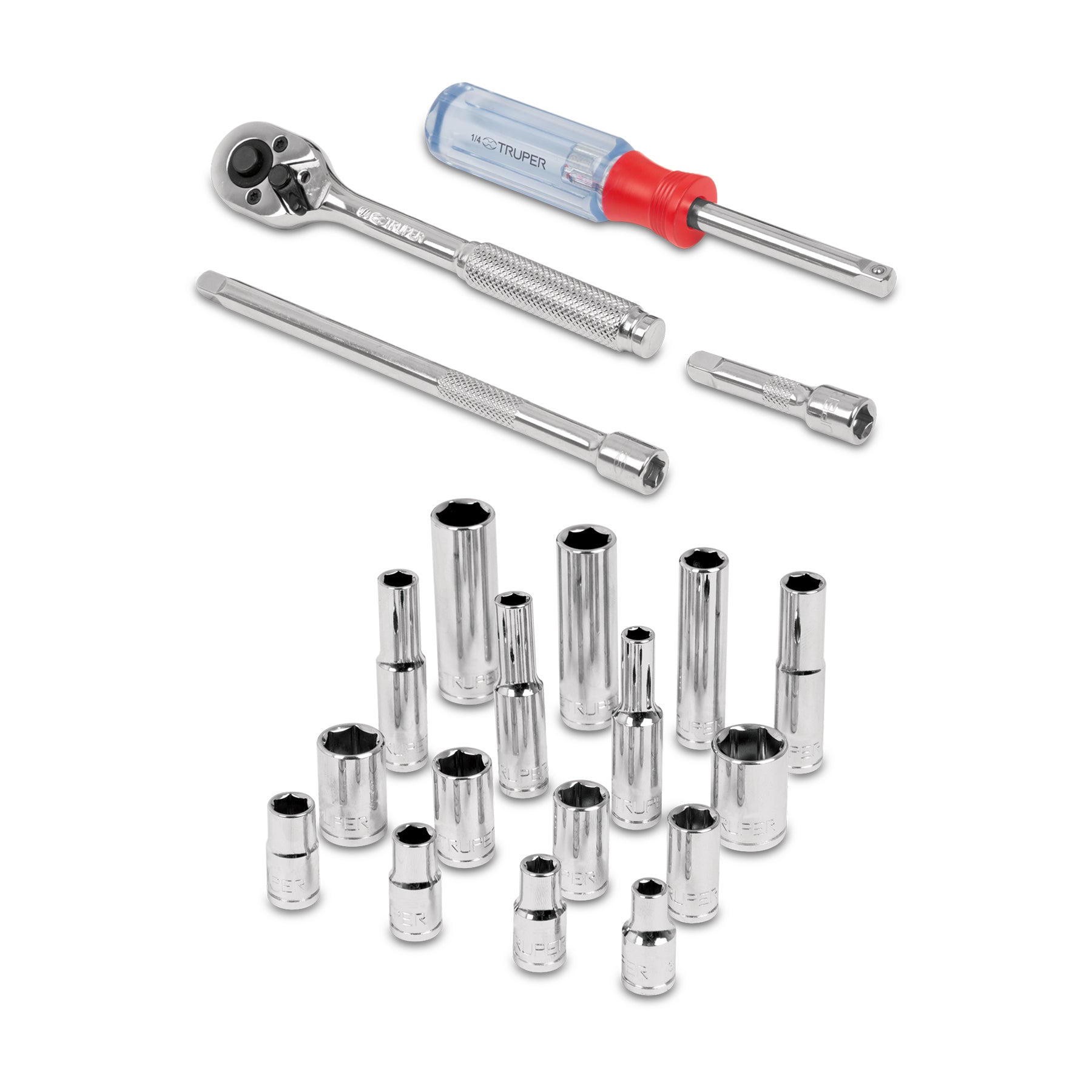 Juego de 20 herramientas cuadro 1/4" std para mecánico