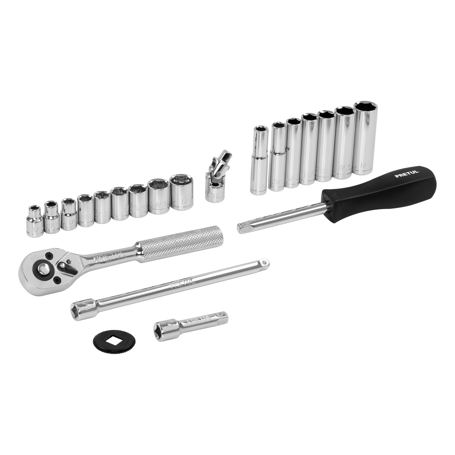 Juego de 22 herramientas 1/4" mm para mecánico, PRETUL