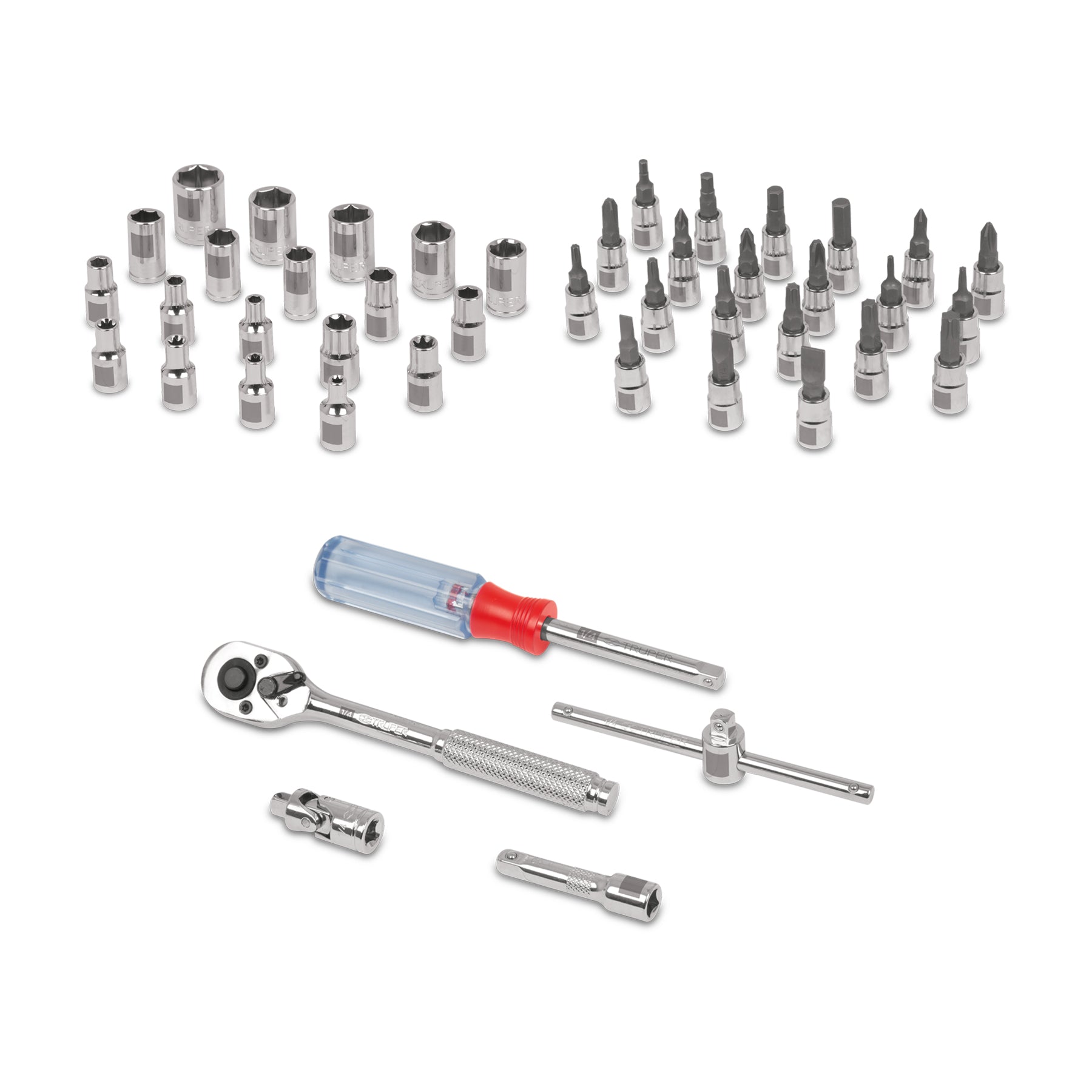 Juego de 45 herramientas cuadro 1/4" std para mecánico