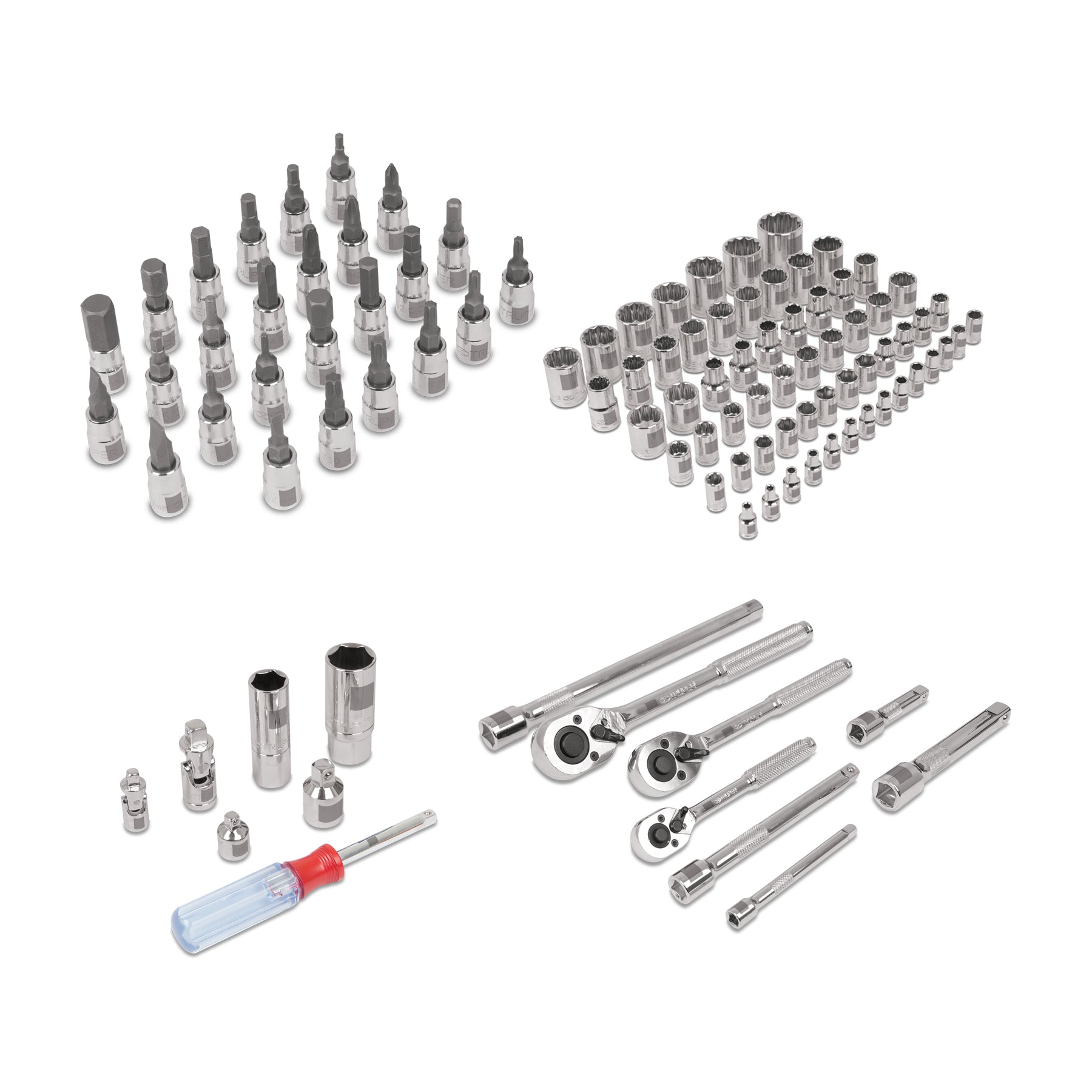 Juego 103 herramientas 1/4", 3/8" y 1/2" std y mm p/mecánico