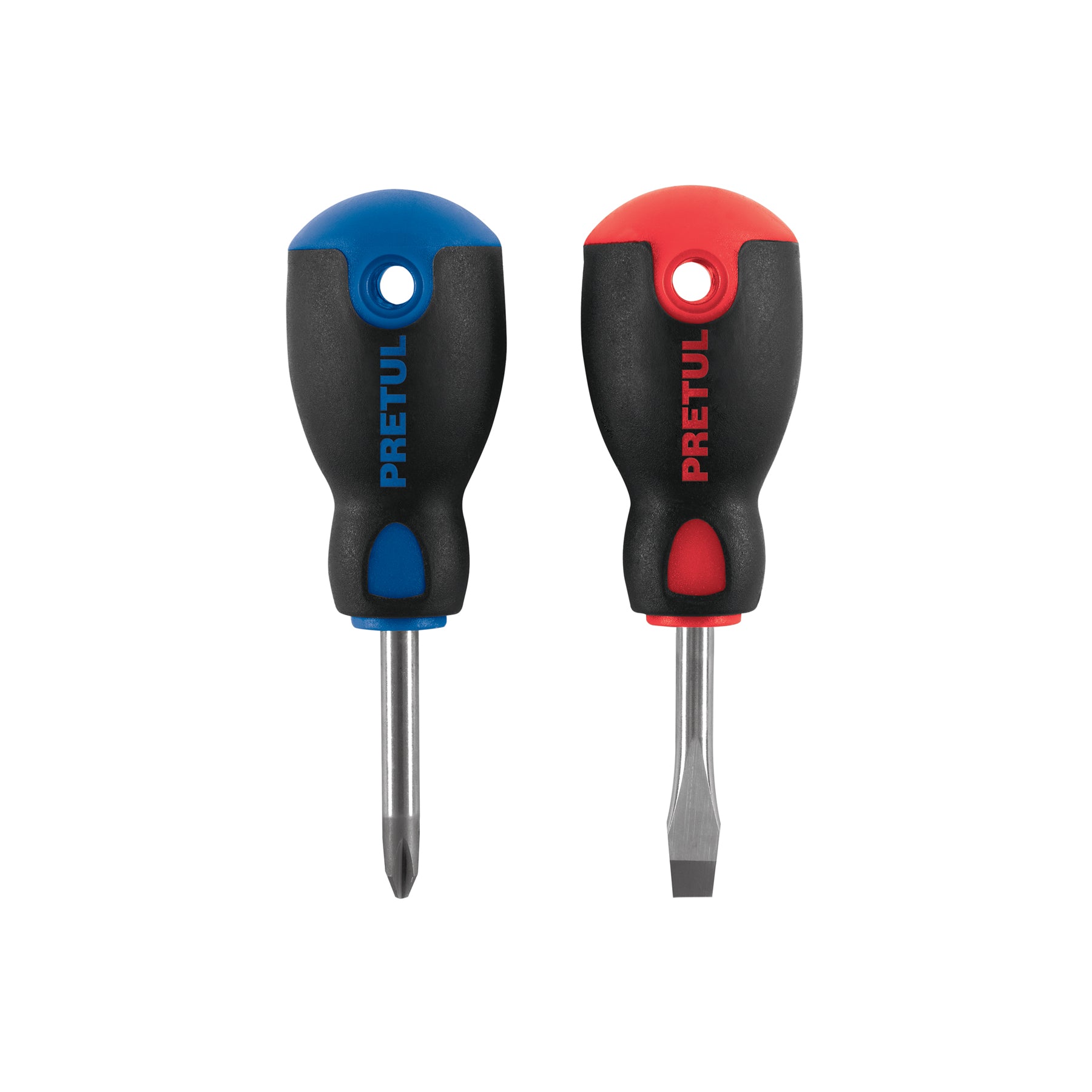 Dúo de desarmadores 1/4" x 1-1/2" mango Comfort Grip, PRETUL