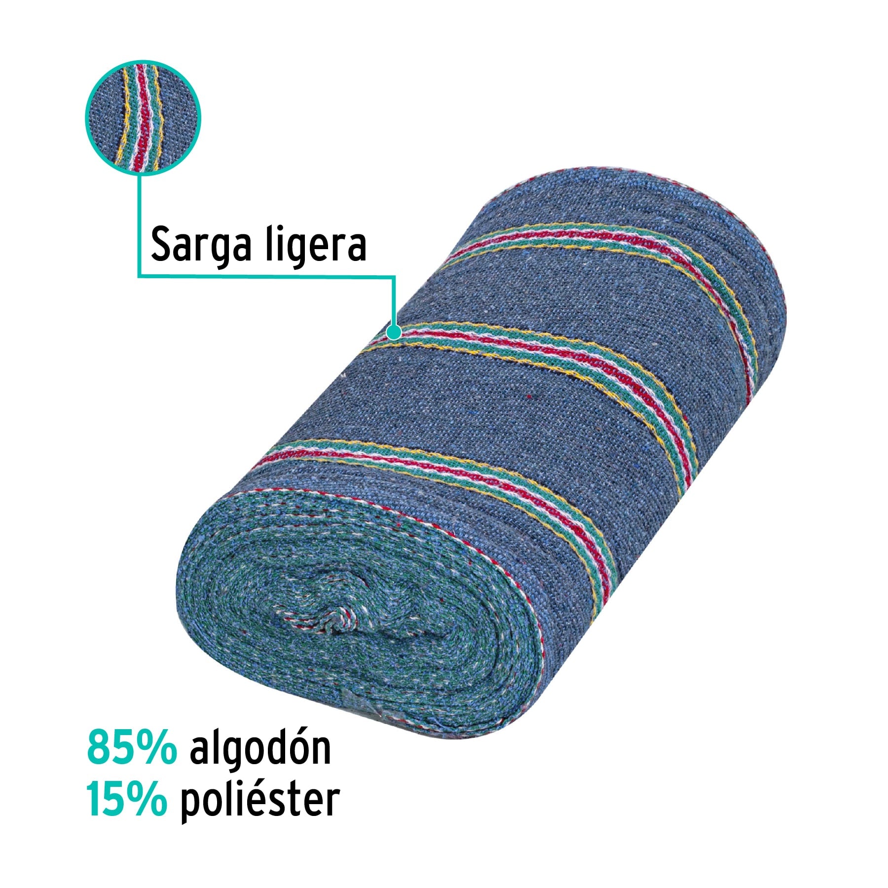 Rollo de 25 m de jerga sarga ligera azul, KLINTEK