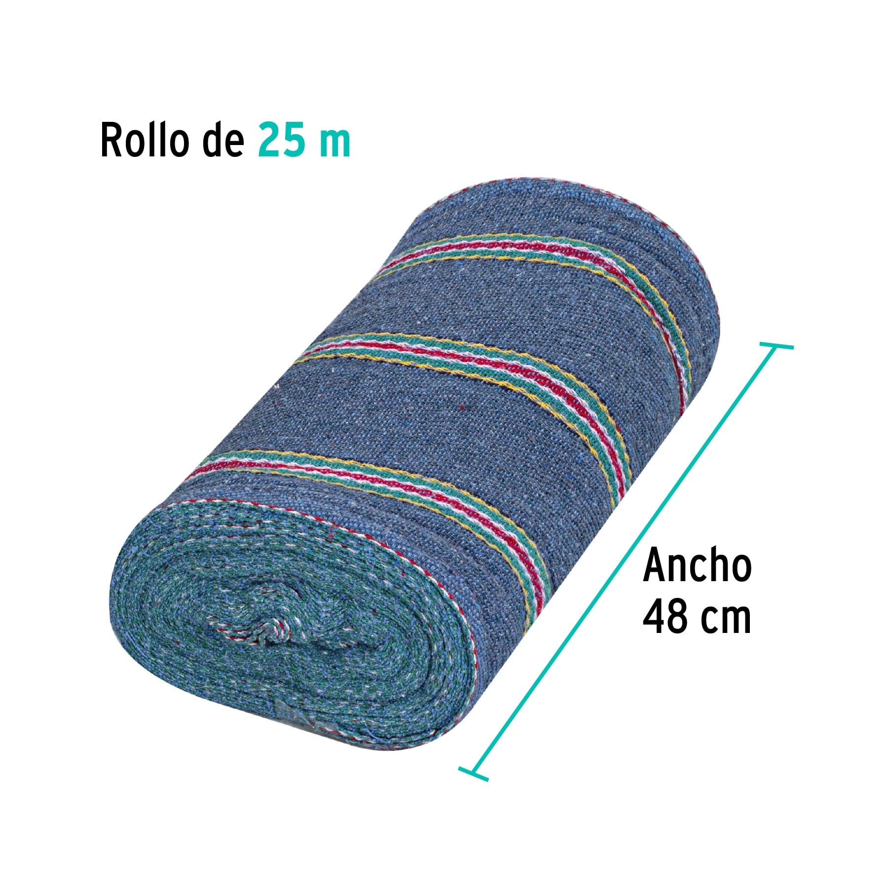 Rollo de 25 m de jerga sarga ligera azul, KLINTEK