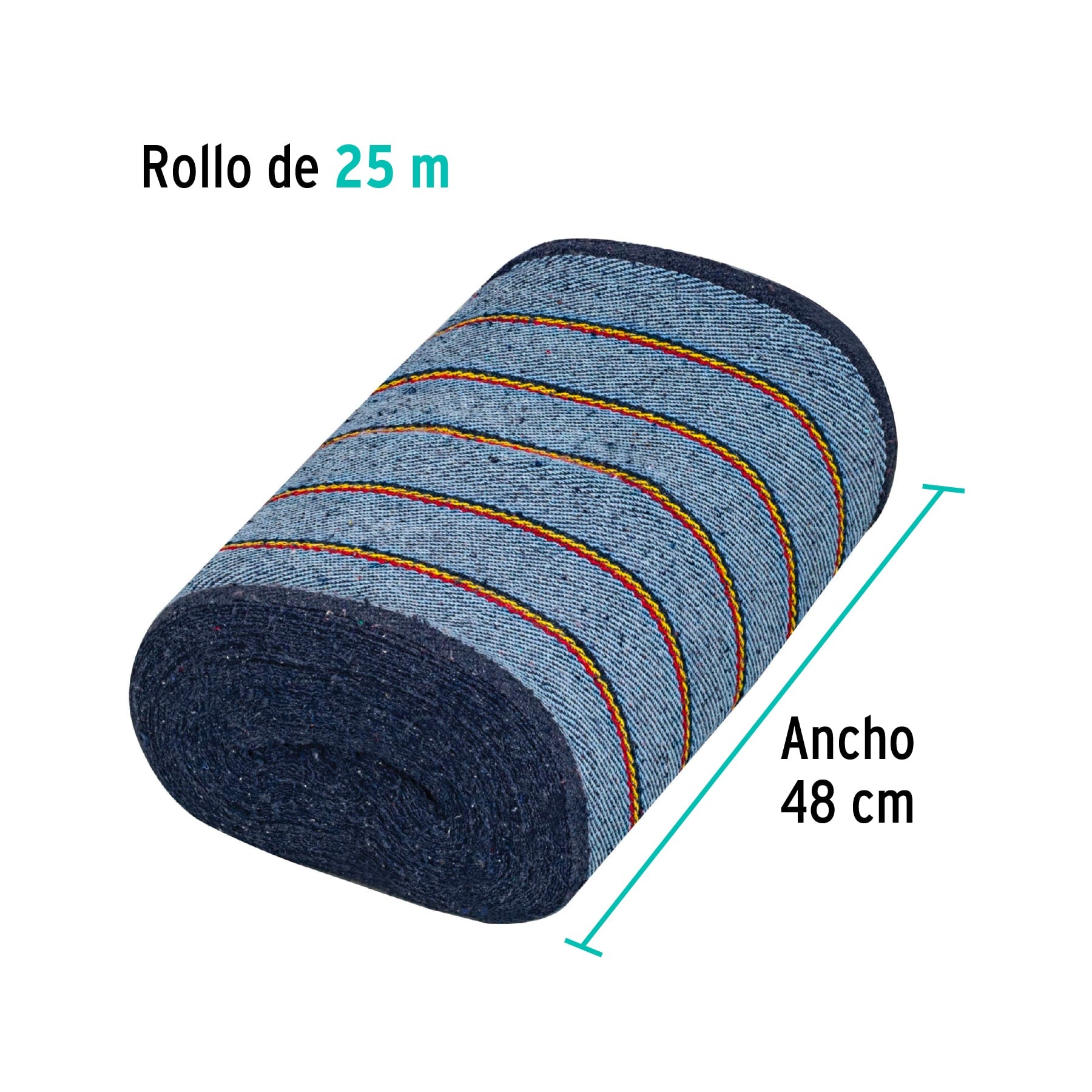 Rollo de 25 m de jerga sarga gruesa azul, KLINTEK