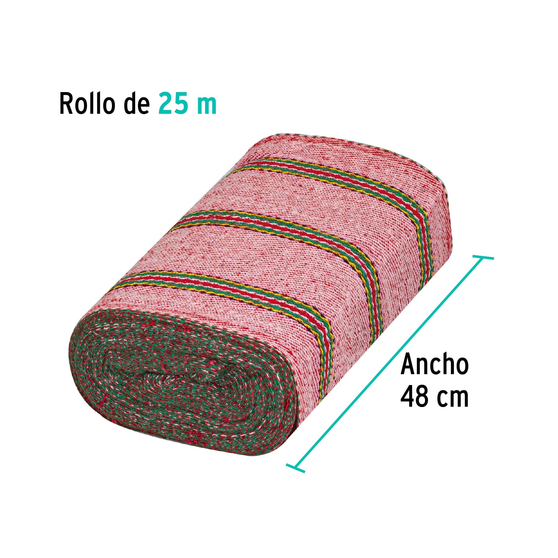 Rollo de 25 m de jerga sarga ligera roja, KLINTEK