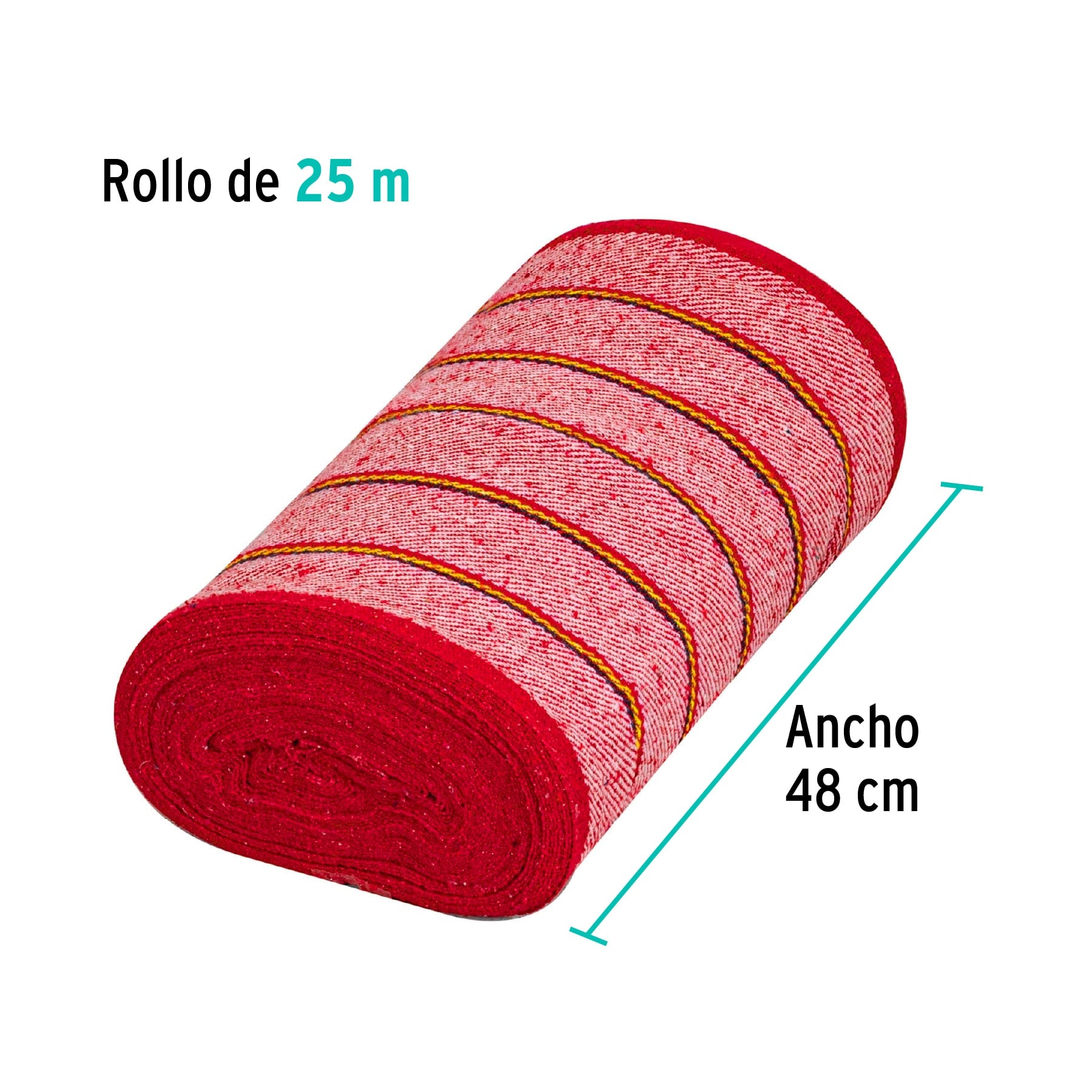 Rollo de 25 m de jerga sarga gruesa roja, KLINTEK