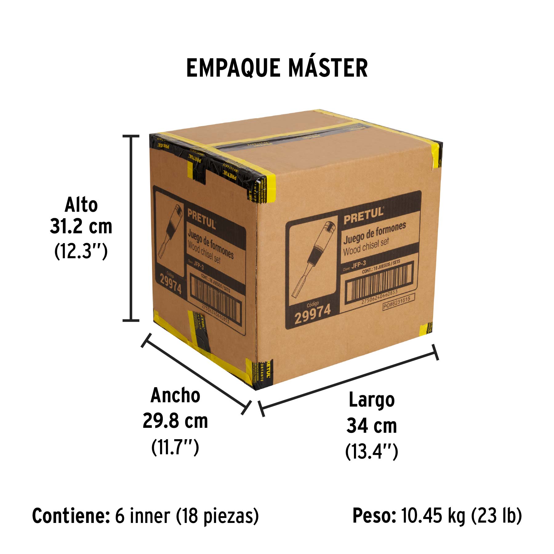 Juego de 3 formones PRETUL - Empaque