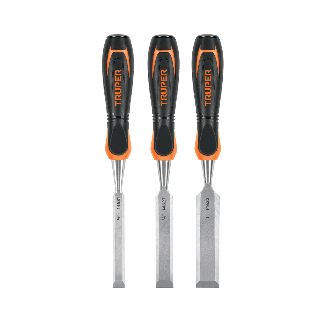 Juego de 3 formones mango Comfort Grip, TRUPER