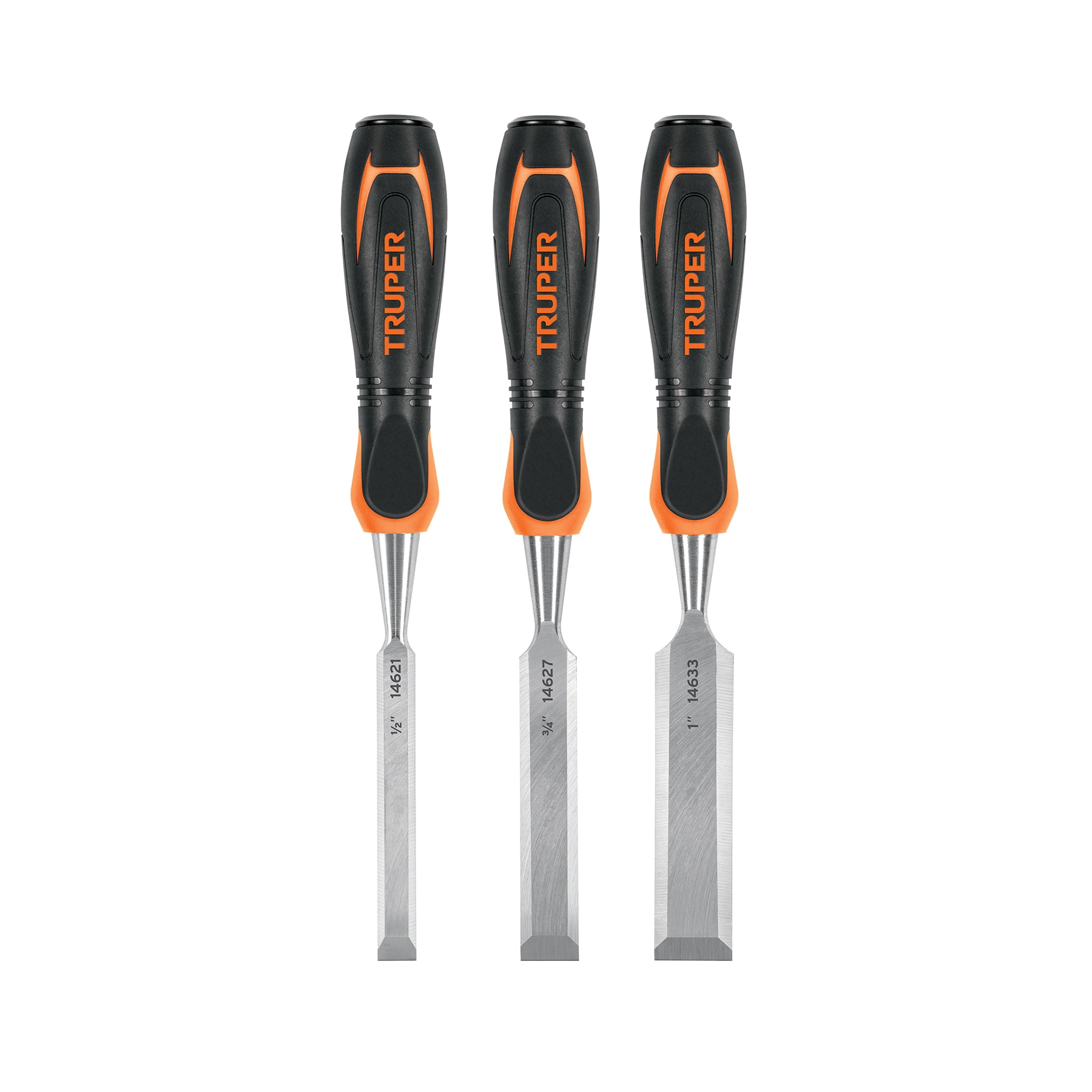 Juego de 3 formones mango Comfort Grip, TRUPER
