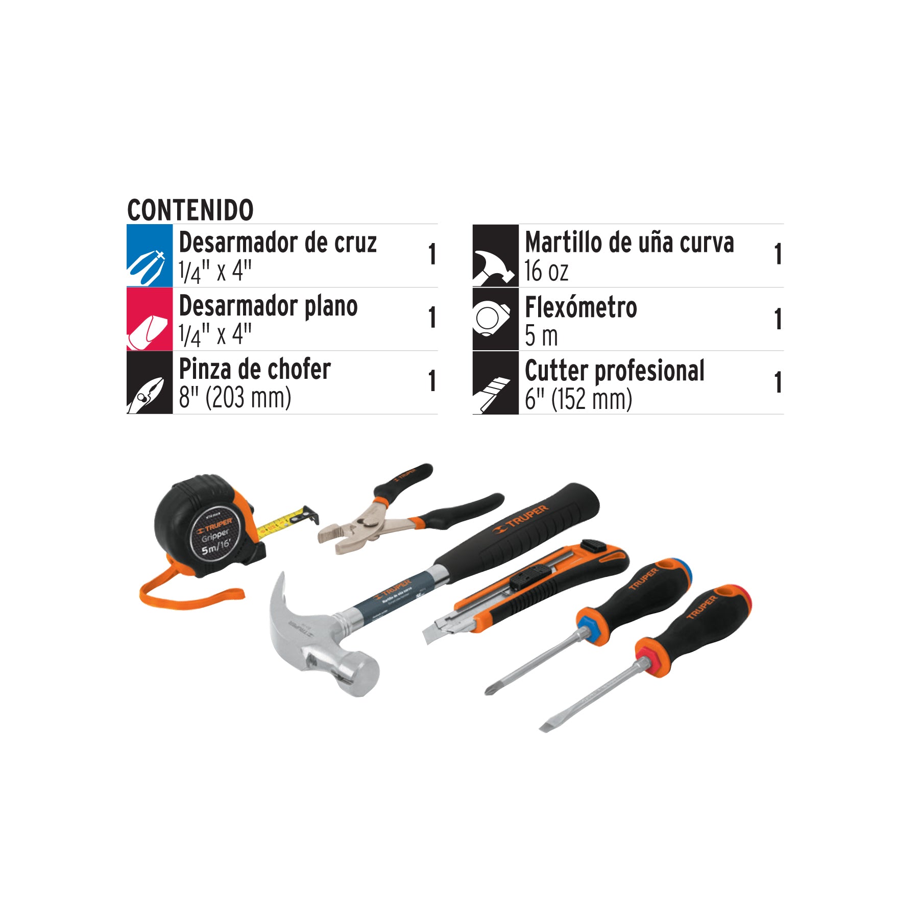 Juego de 6 herramientas caseras, TRUPER