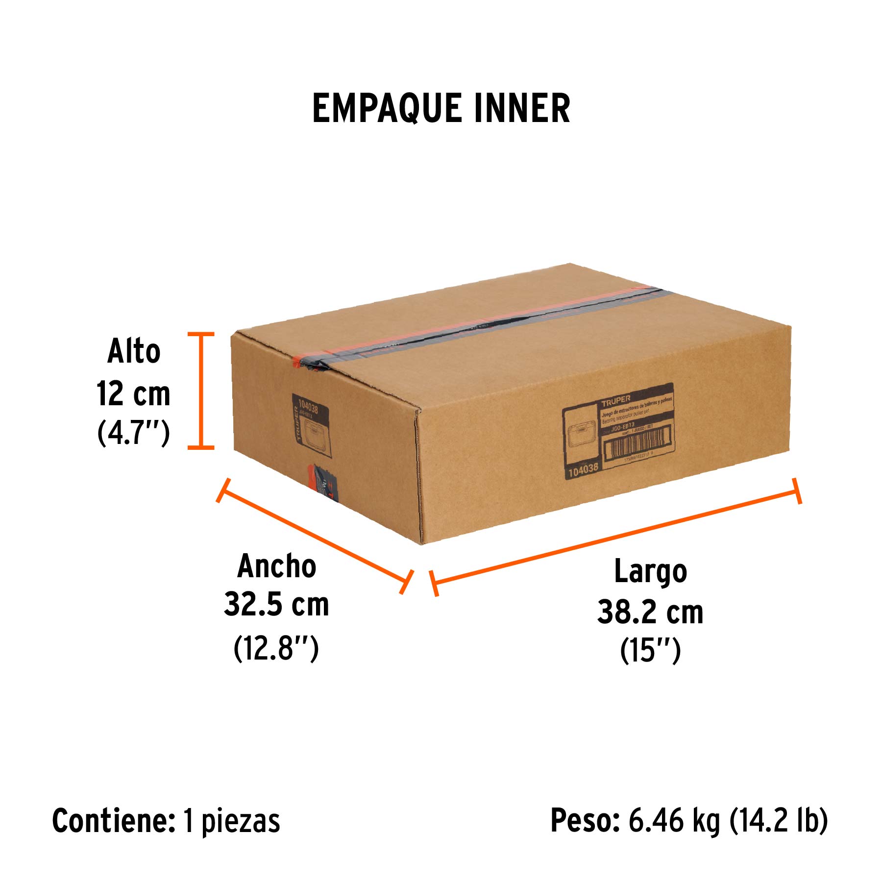 Juego extractores de baleros y poleas, 13 piezas, TRUPER - Empaque