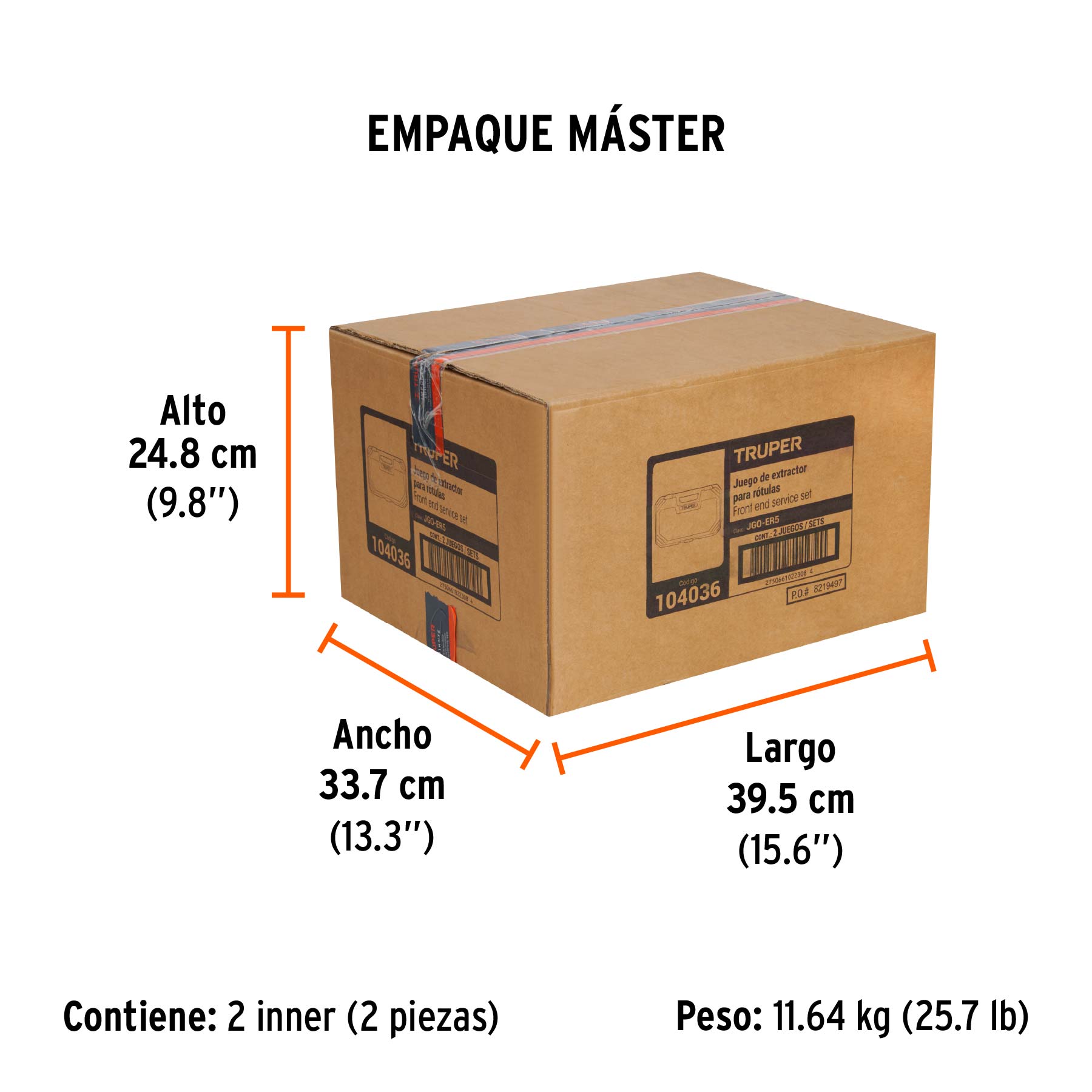 Juego de extractores para rótulas, 5 piezas, TRUPER - Empaque