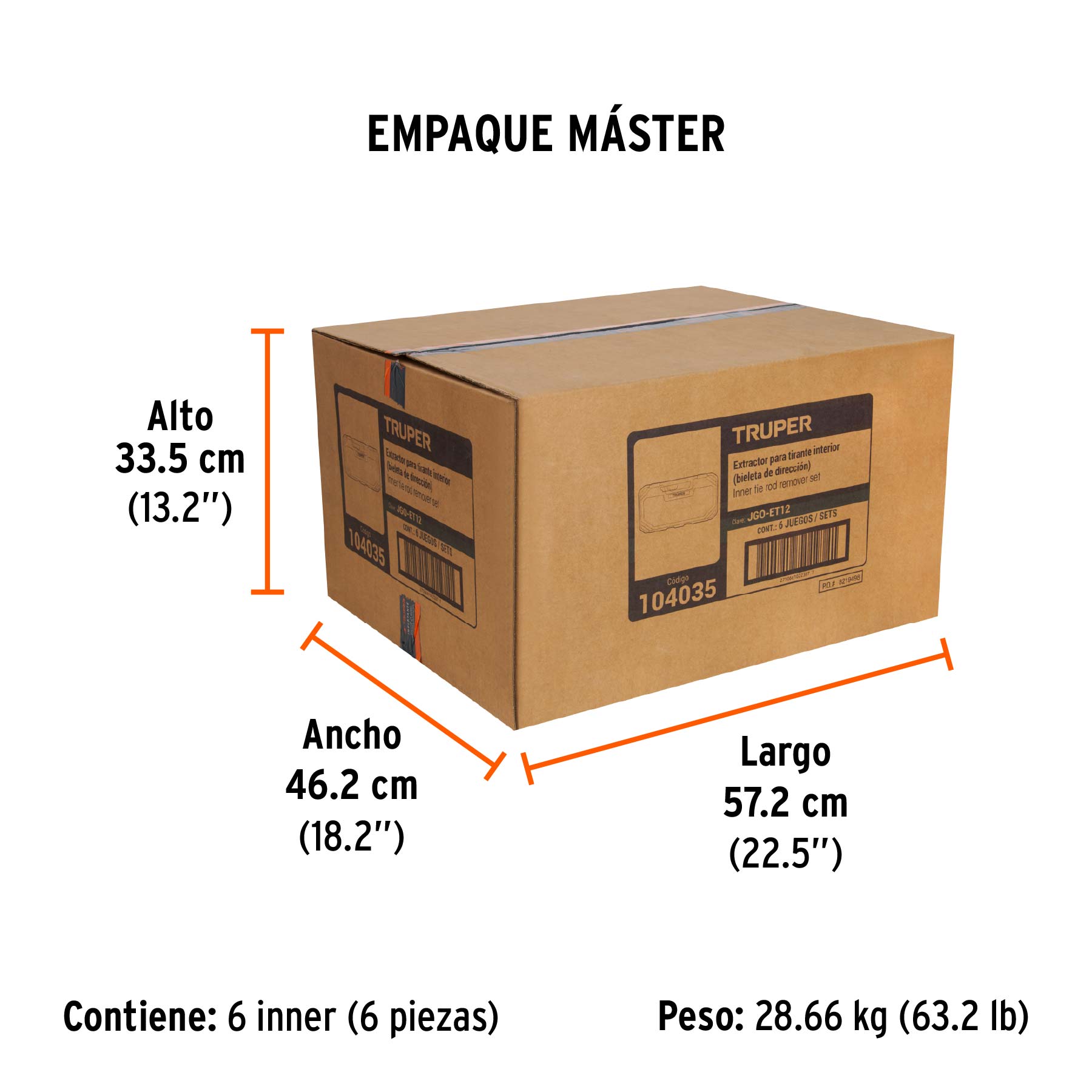 Extractor p/tirante interior (bieleta de dirección), TRUPER - Empaque