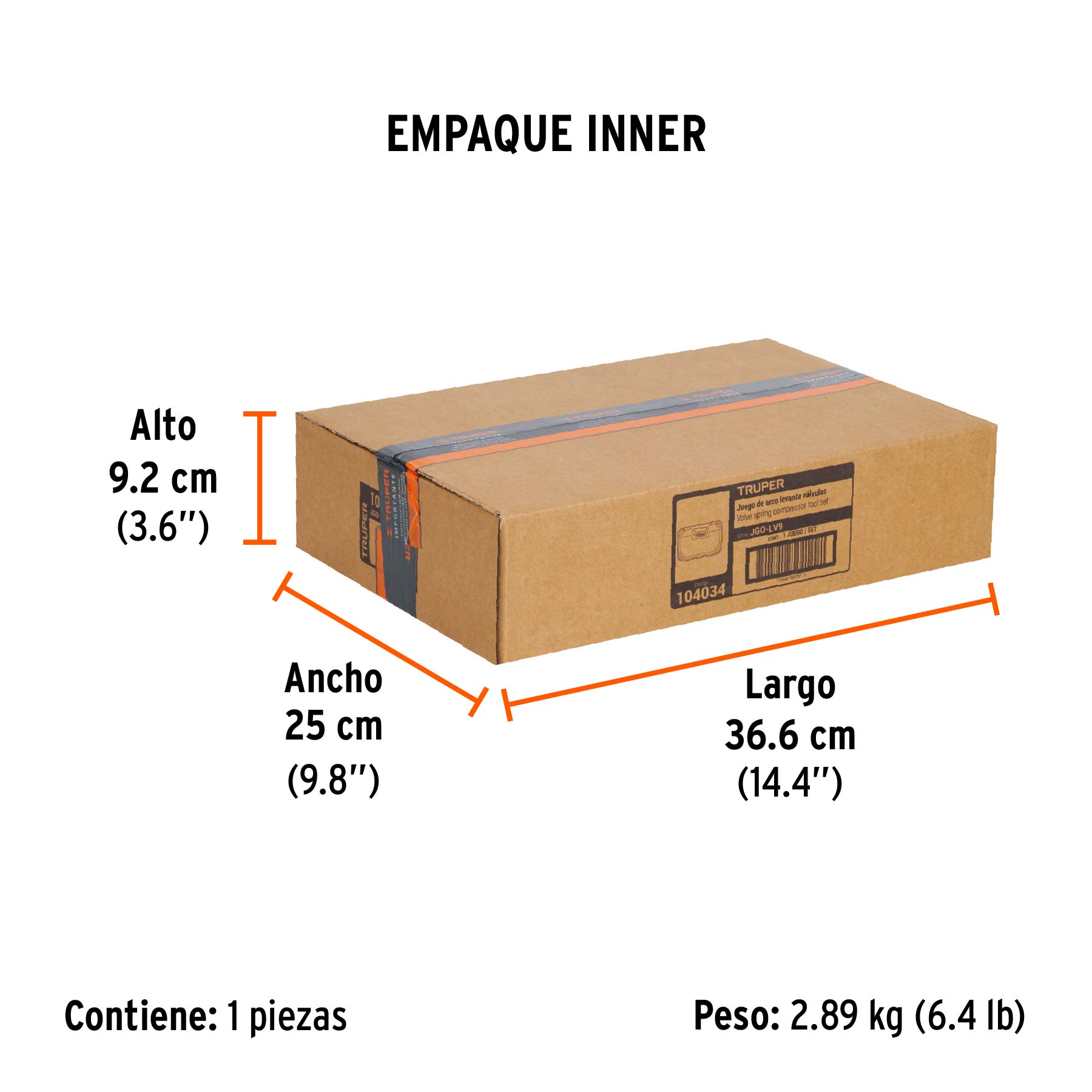 Juego de arco levanta válvulas, 10 piezas, TRUPER - Empaque