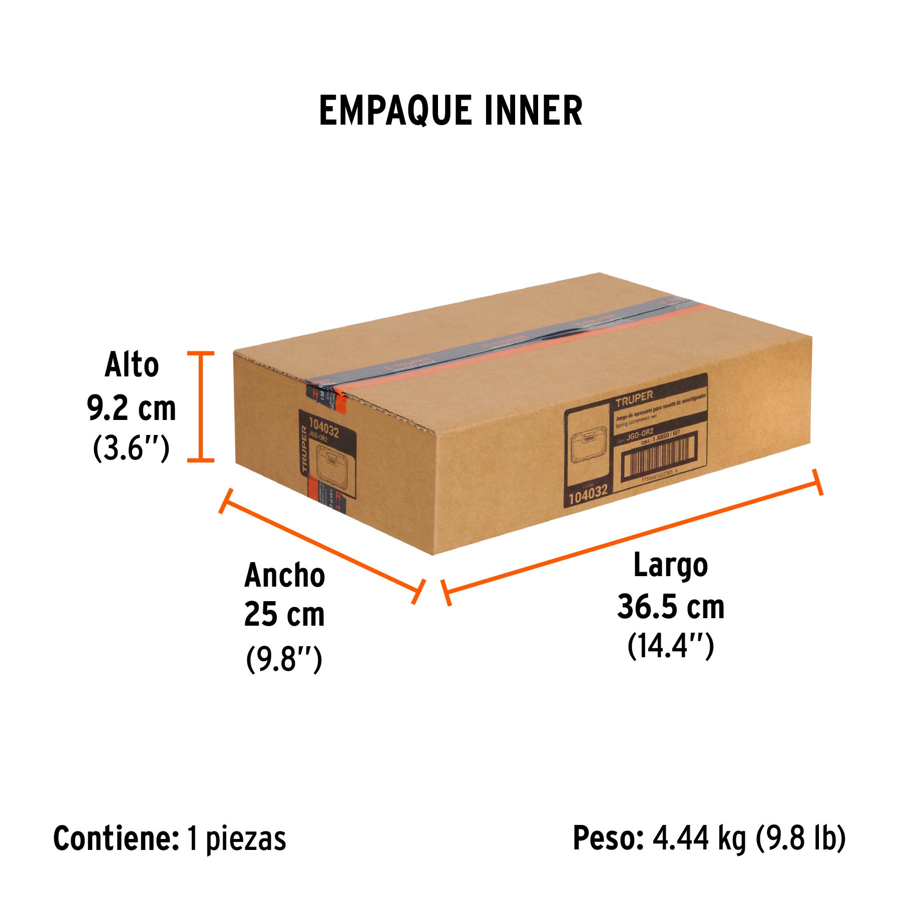 Juego de opresores para resorte de amortiguador, TRUPER - Empaque