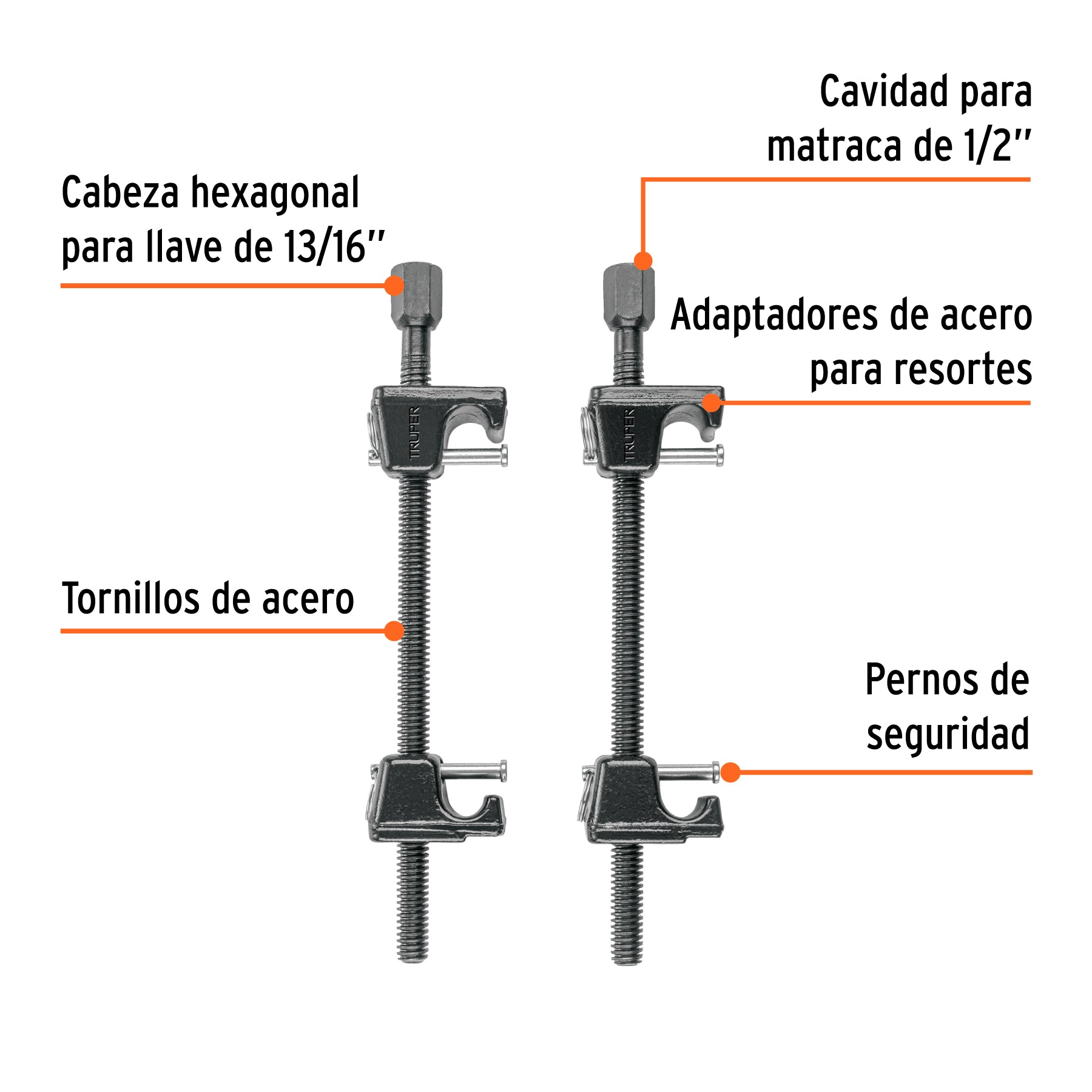 Juego de opresores para resorte de amortiguador, TRUPER