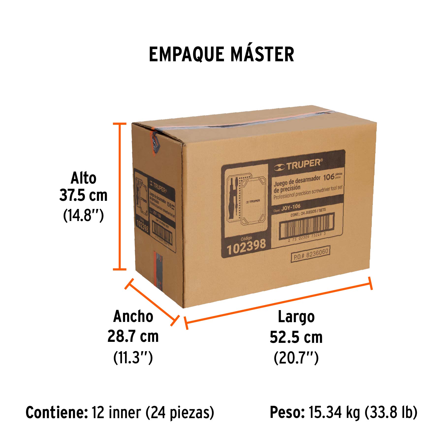 Desarmador de precisión con 106 puntas intercambiables - Empaque