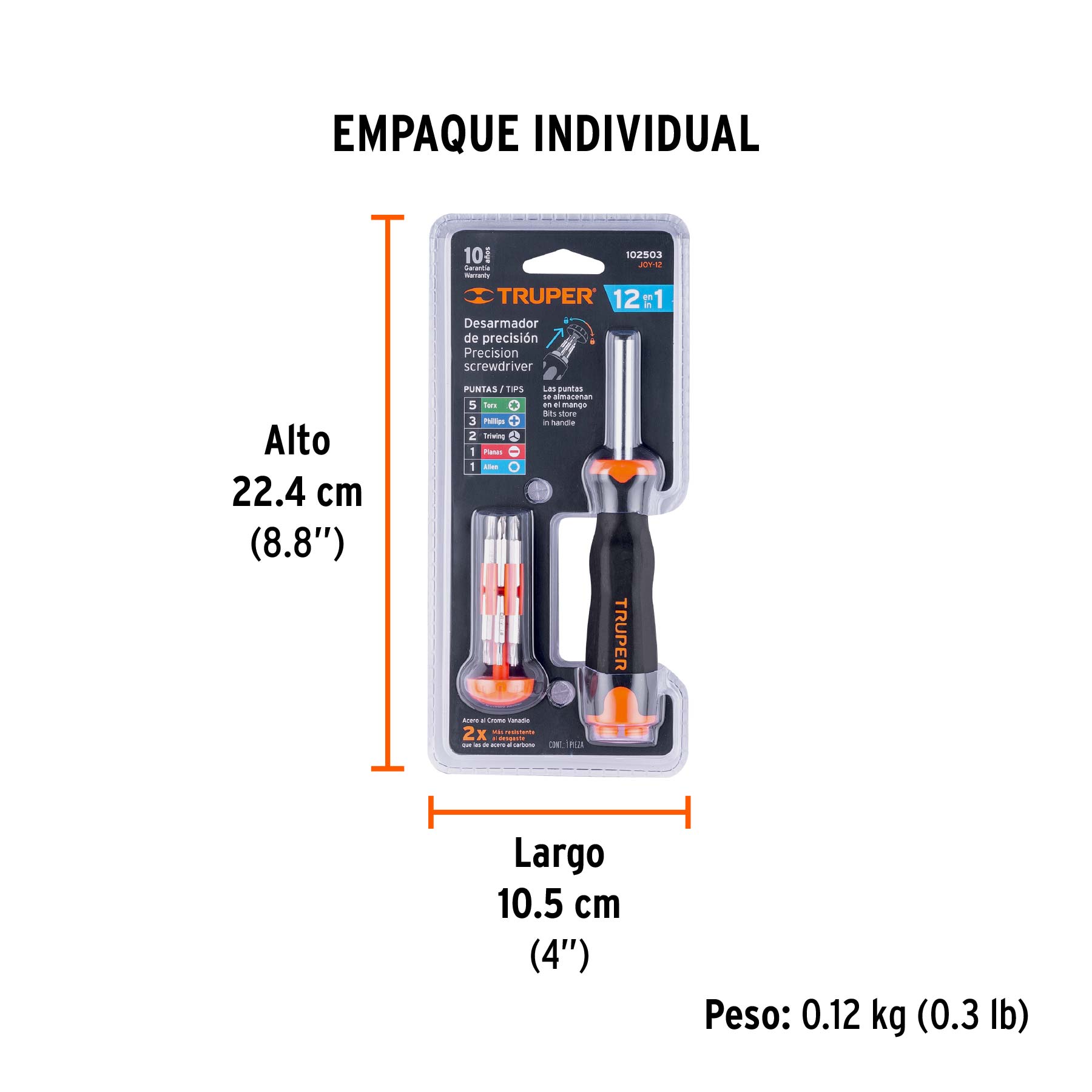 Desarmador de joyero multi puntas 12 en 1, TRUPER - Empaque