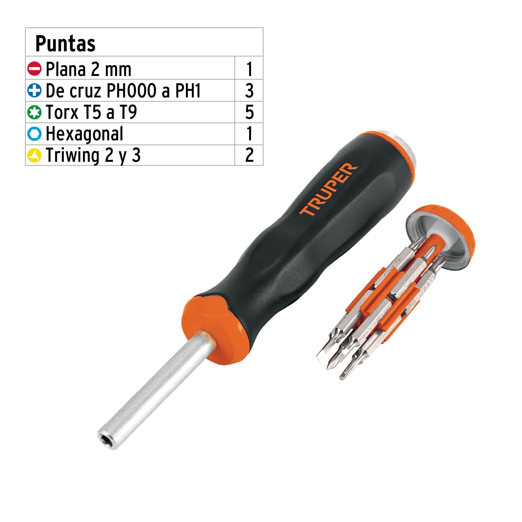 Desarmador de joyero multi puntas 12 en 1, TRUPER