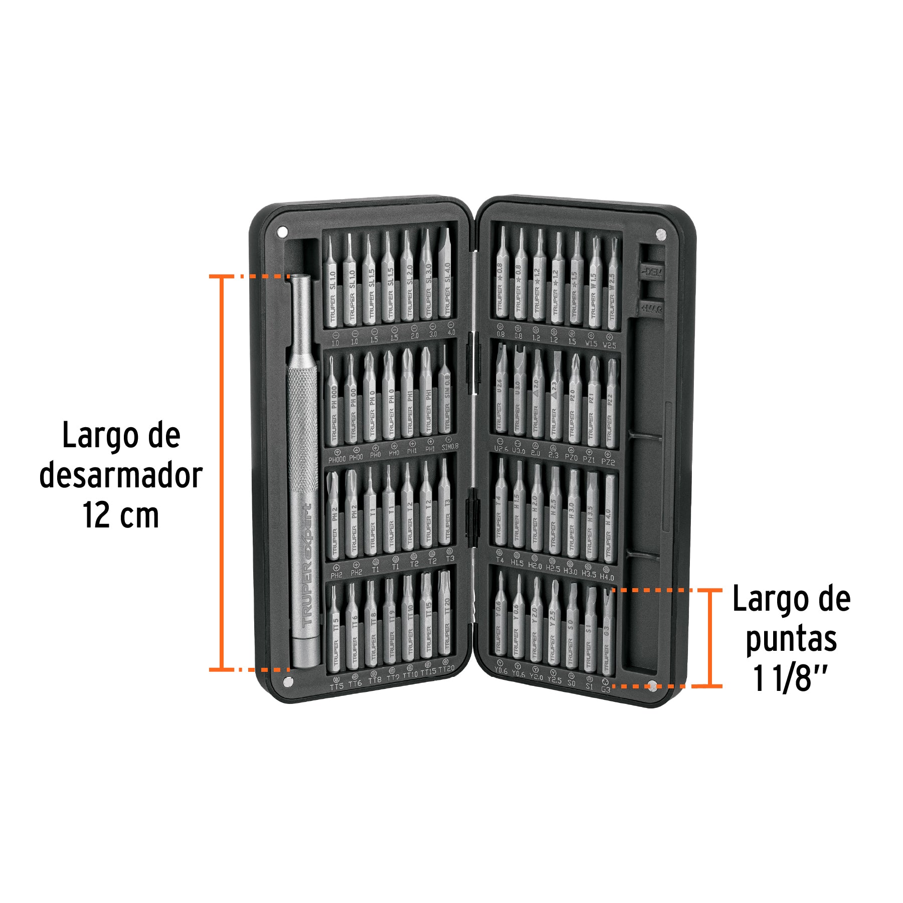 Desarmador de precisión con 56 puntas intercambiables,EXPERT
