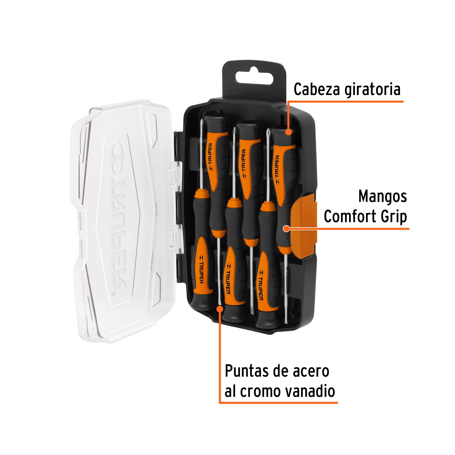 Juego con 6 desarmadores largos de precisión, TRUPER