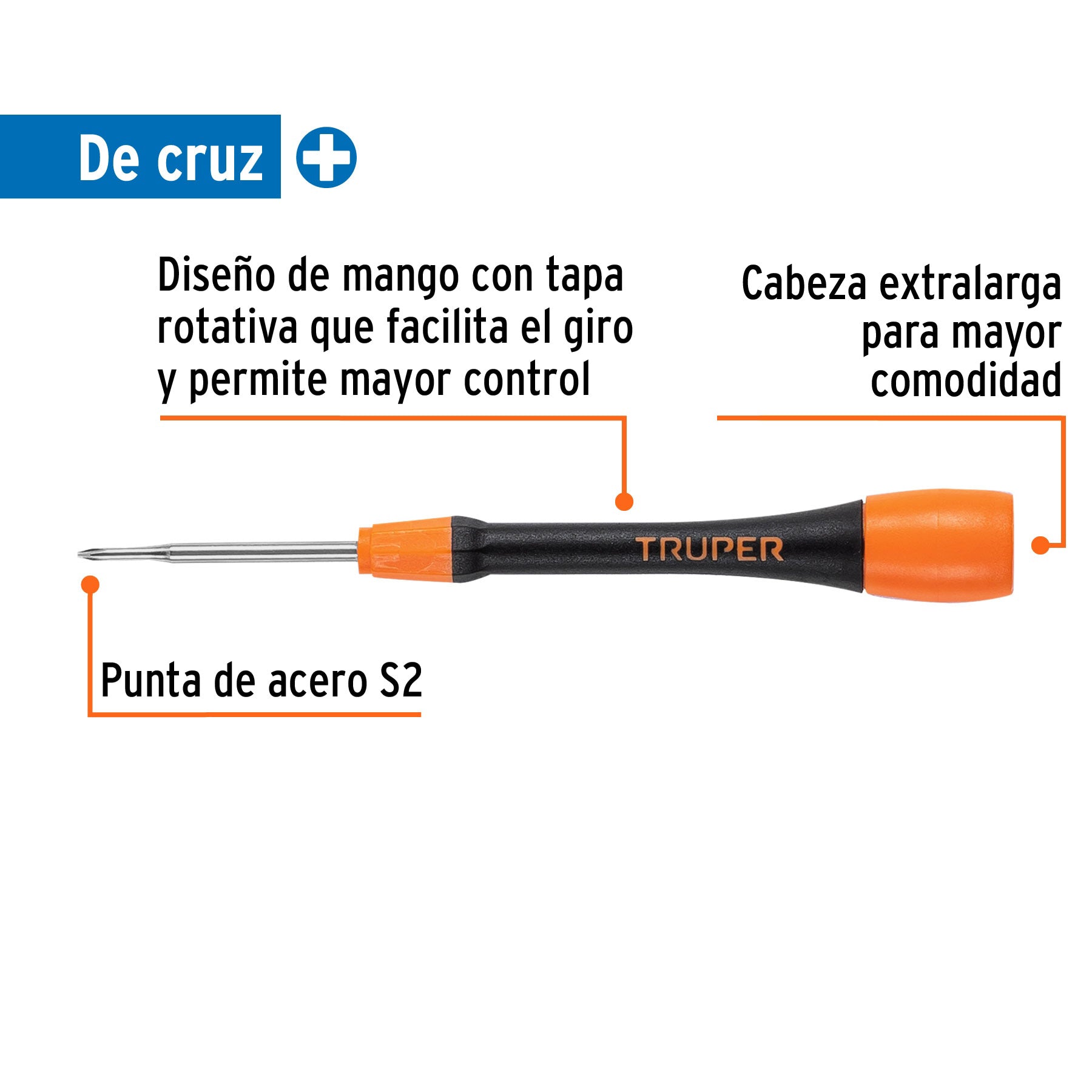 Desarmador de precisión de cruz PH00 mango ergonómico